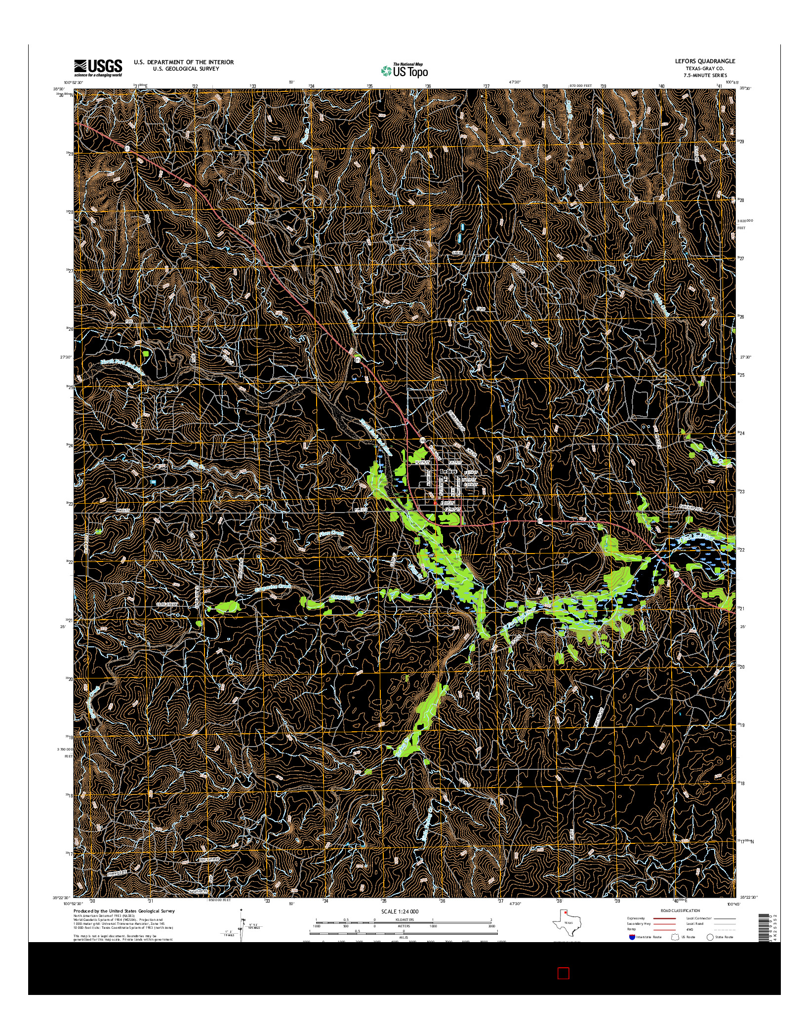 USGS US TOPO 7.5-MINUTE MAP FOR LEFORS, TX 2016