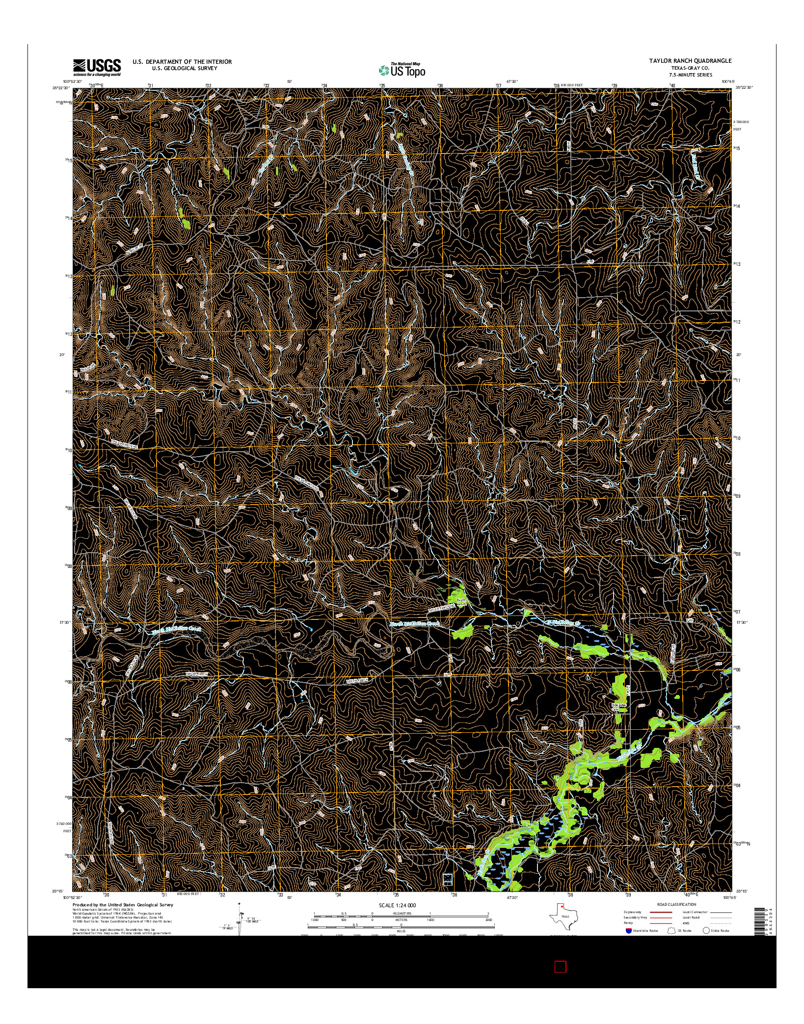 USGS US TOPO 7.5-MINUTE MAP FOR TAYLOR RANCH, TX 2016