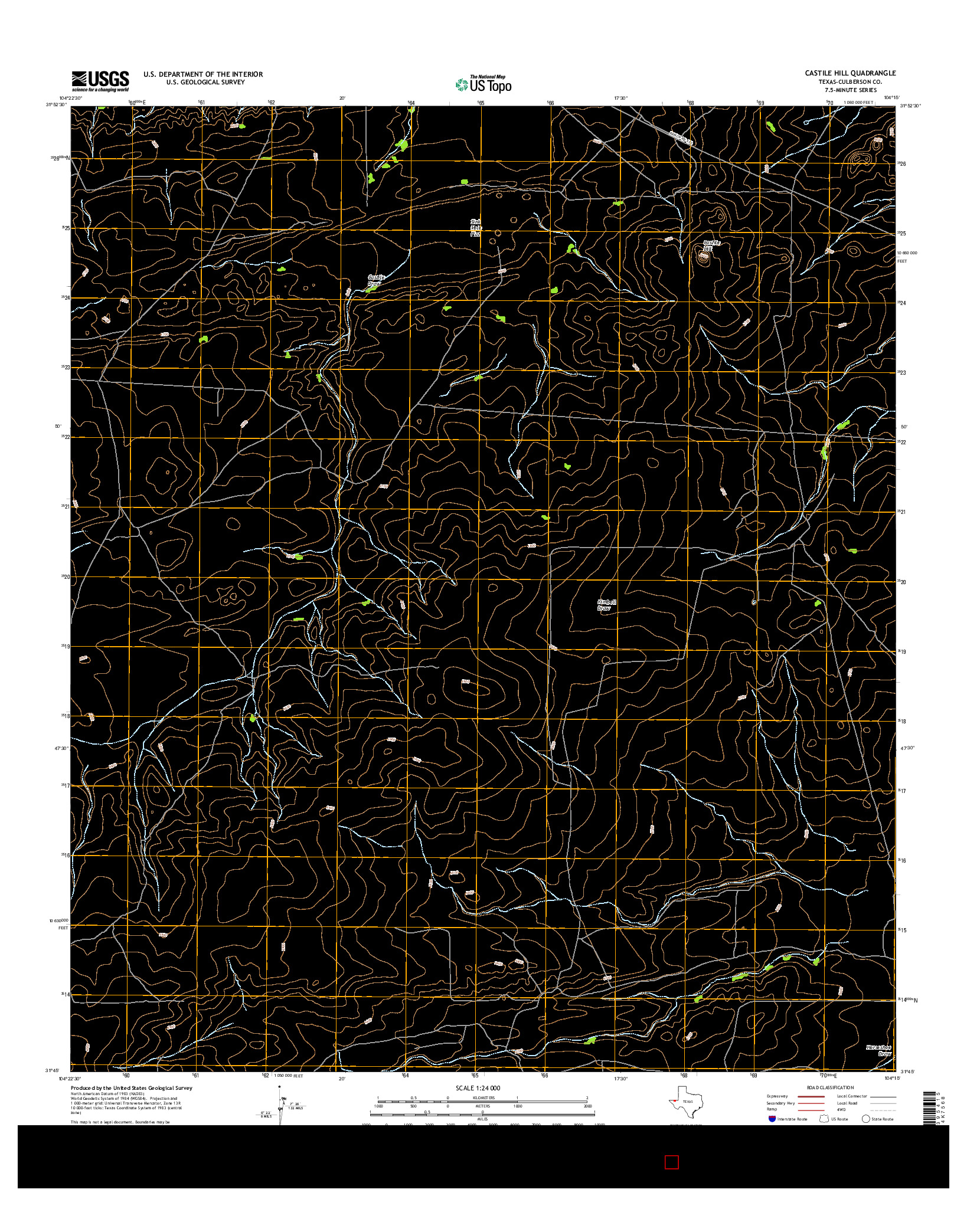 USGS US TOPO 7.5-MINUTE MAP FOR CASTILE HILL, TX 2016