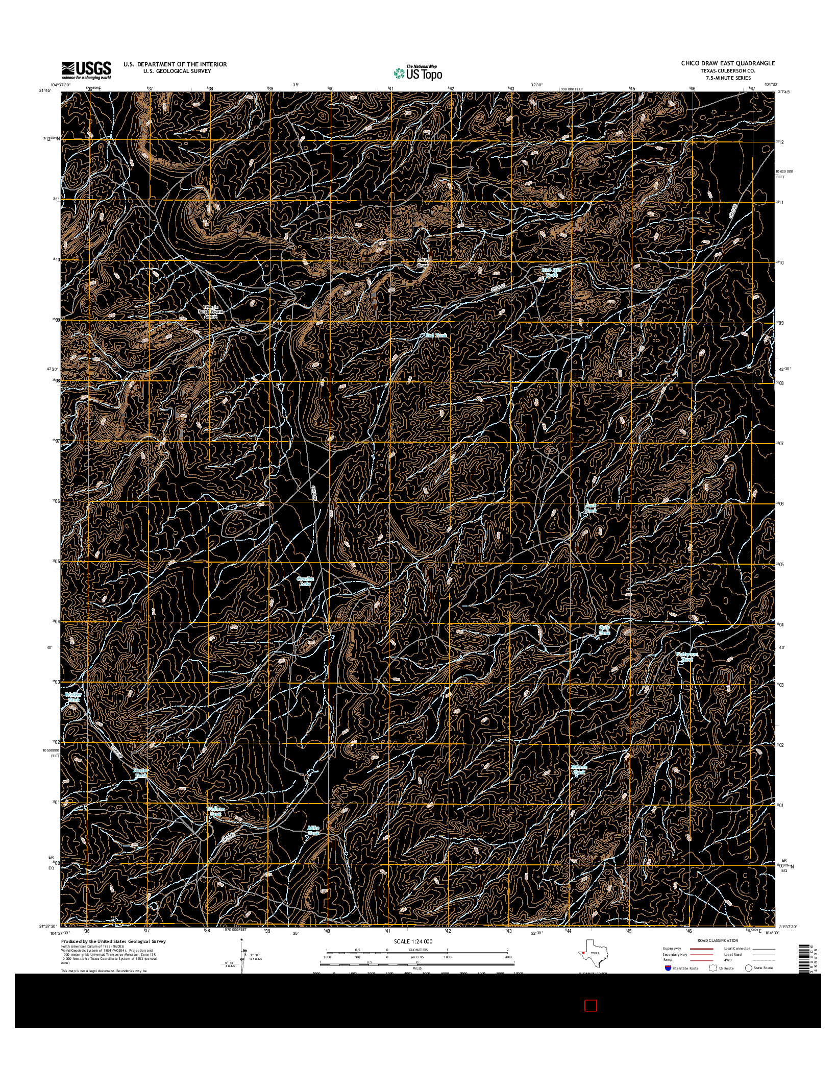 USGS US TOPO 7.5-MINUTE MAP FOR CHICO DRAW EAST, TX 2016