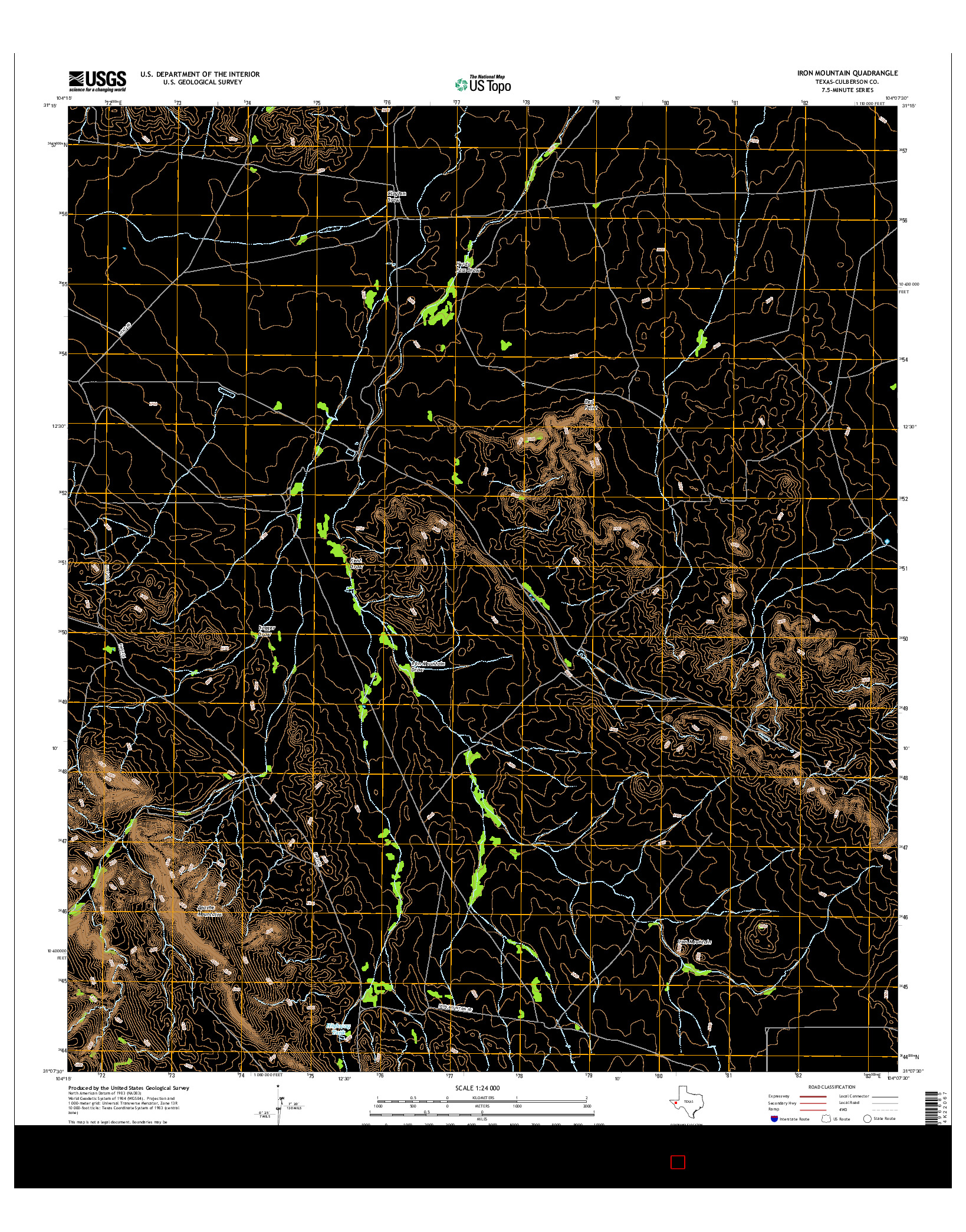 USGS US TOPO 7.5-MINUTE MAP FOR IRON MOUNTAIN, TX 2016