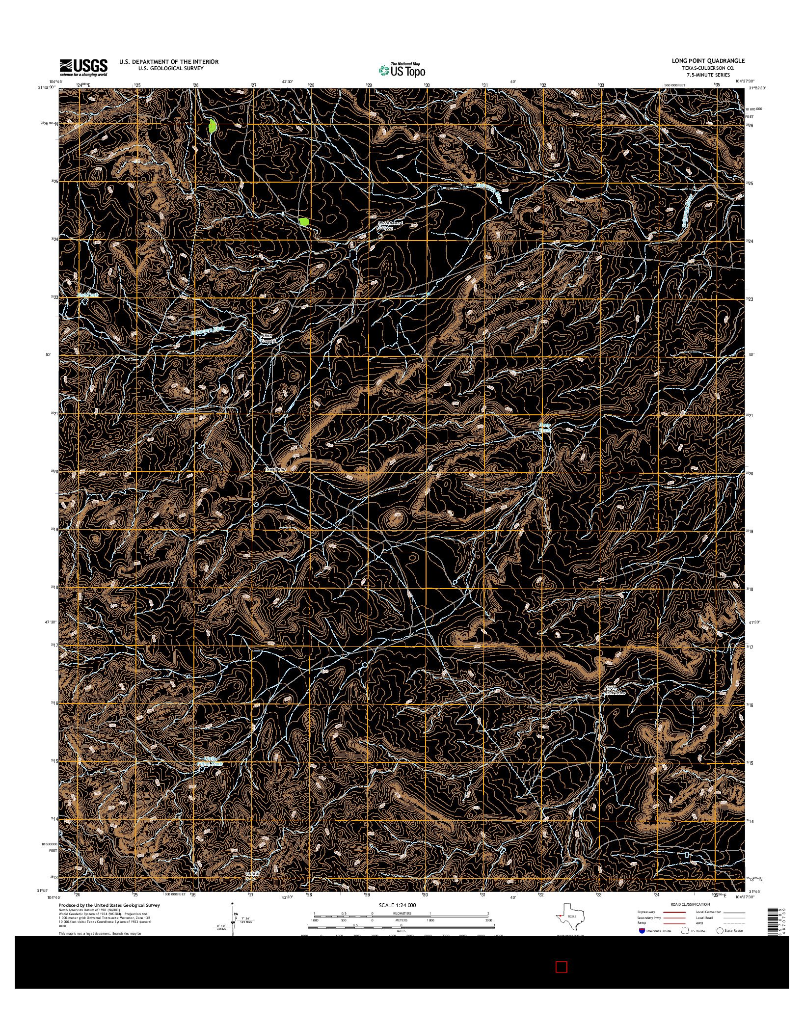 USGS US TOPO 7.5-MINUTE MAP FOR LONG POINT, TX 2016