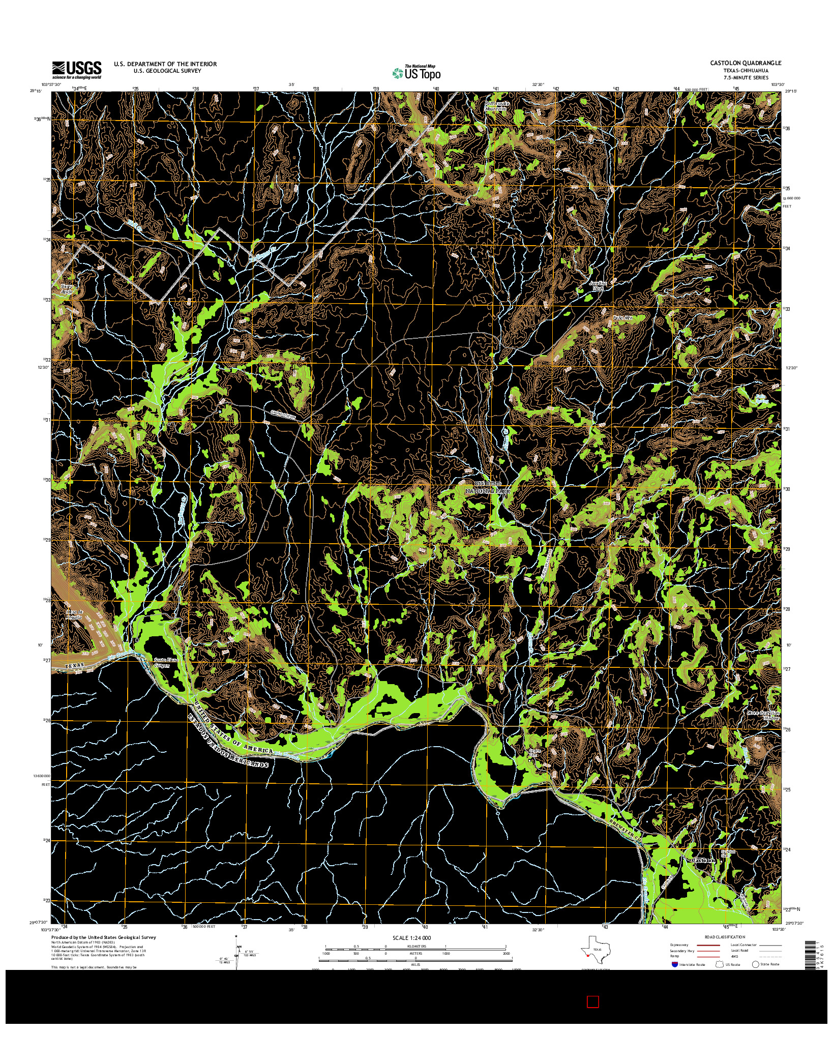 USGS US TOPO 7.5-MINUTE MAP FOR CASTOLON, TX-CHH 2016