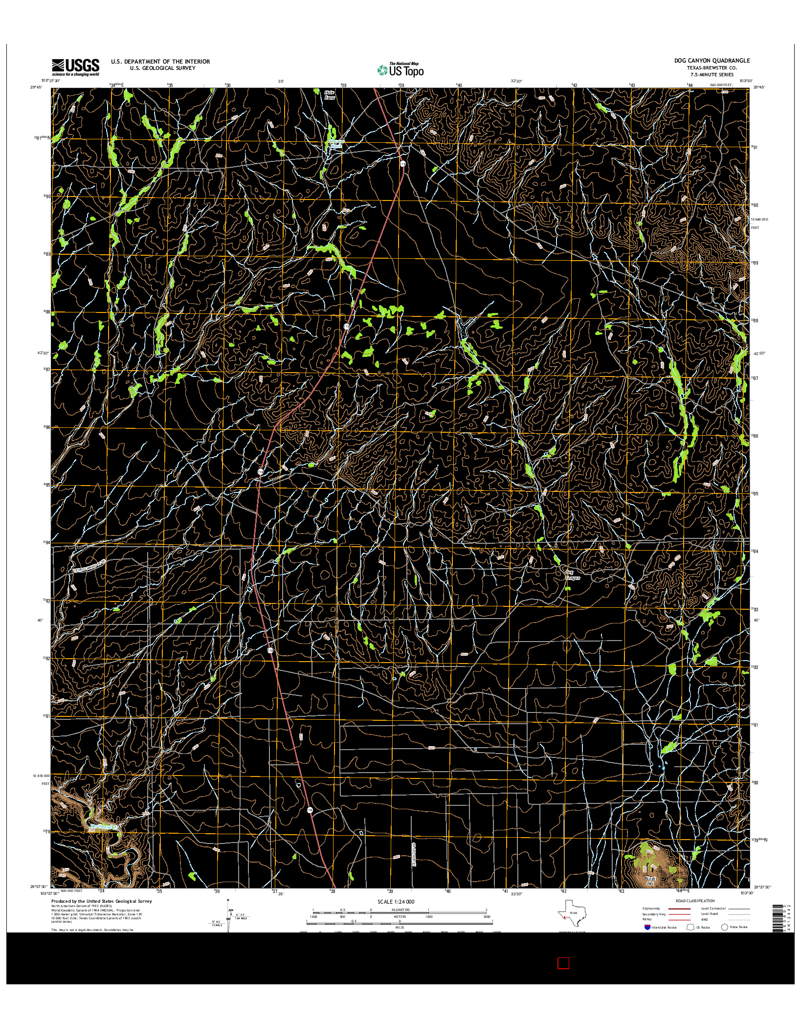 USGS US TOPO 7.5-MINUTE MAP FOR DOG CANYON, TX 2016