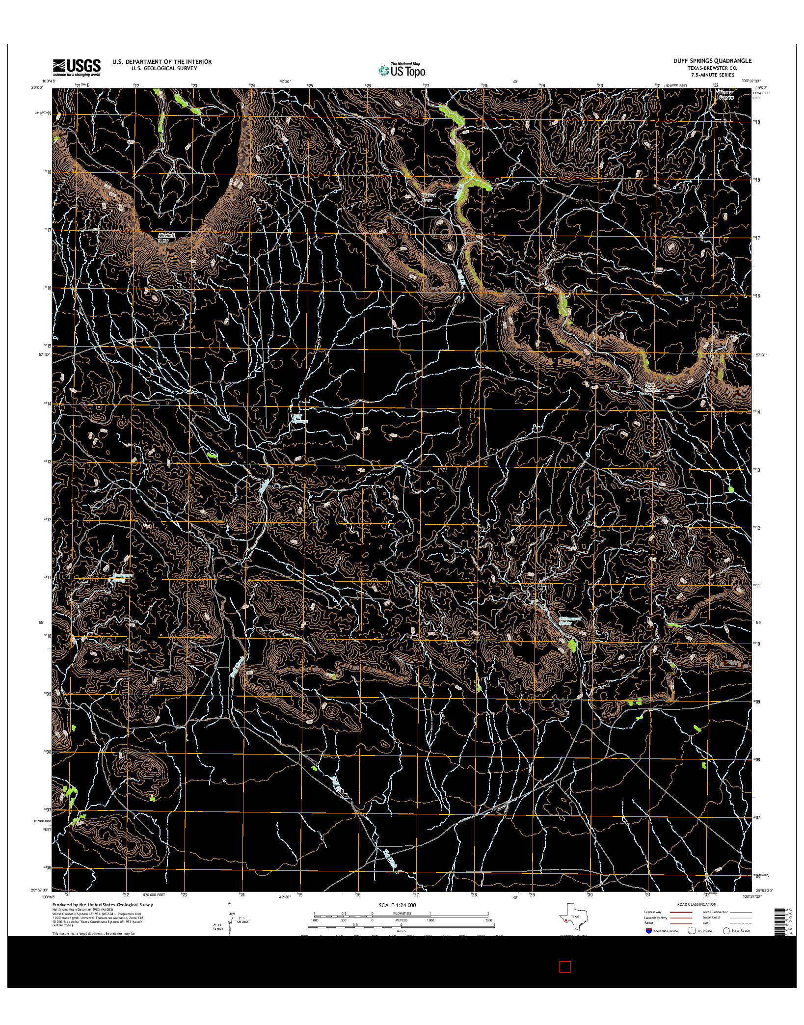 USGS US TOPO 7.5-MINUTE MAP FOR DUFF SPRINGS, TX 2016