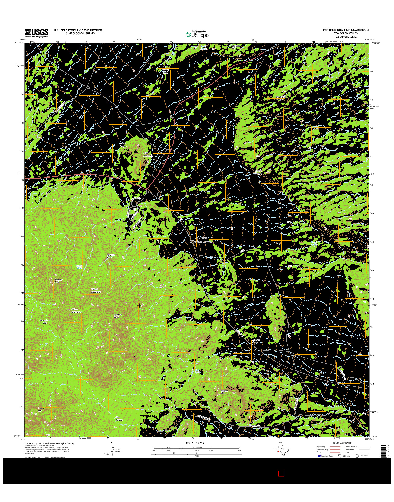 USGS US TOPO 7.5-MINUTE MAP FOR PANTHER JUNCTION, TX 2016