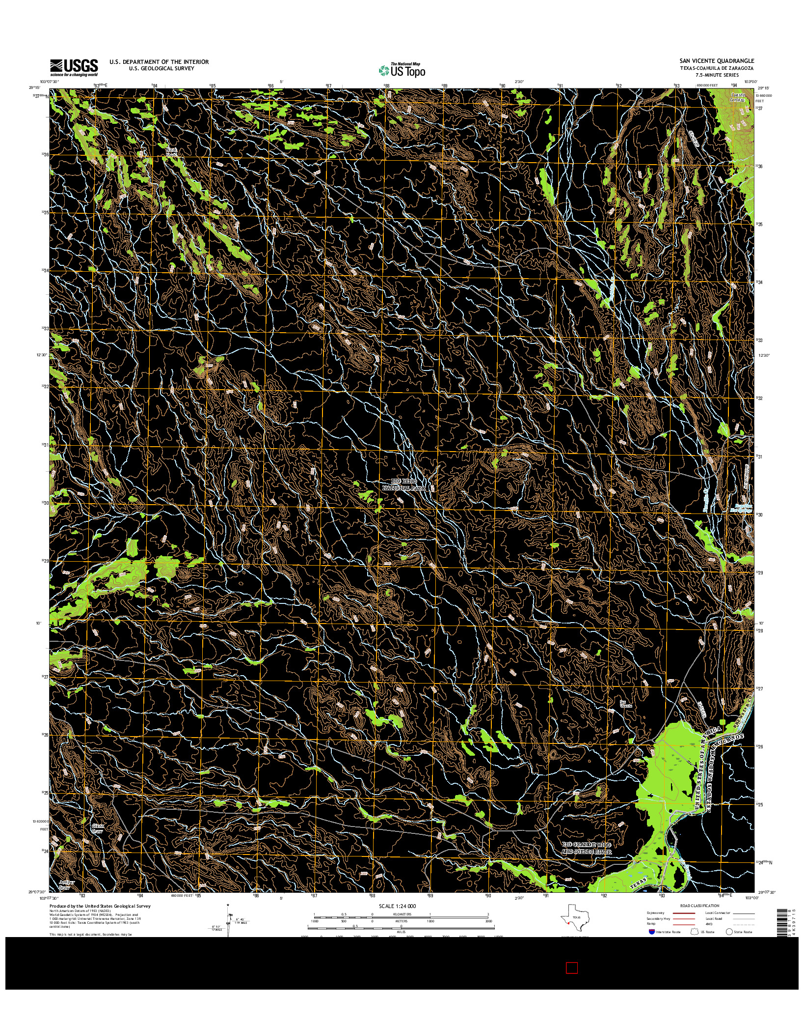 USGS US TOPO 7.5-MINUTE MAP FOR SAN VICENTE, TX-COA 2016