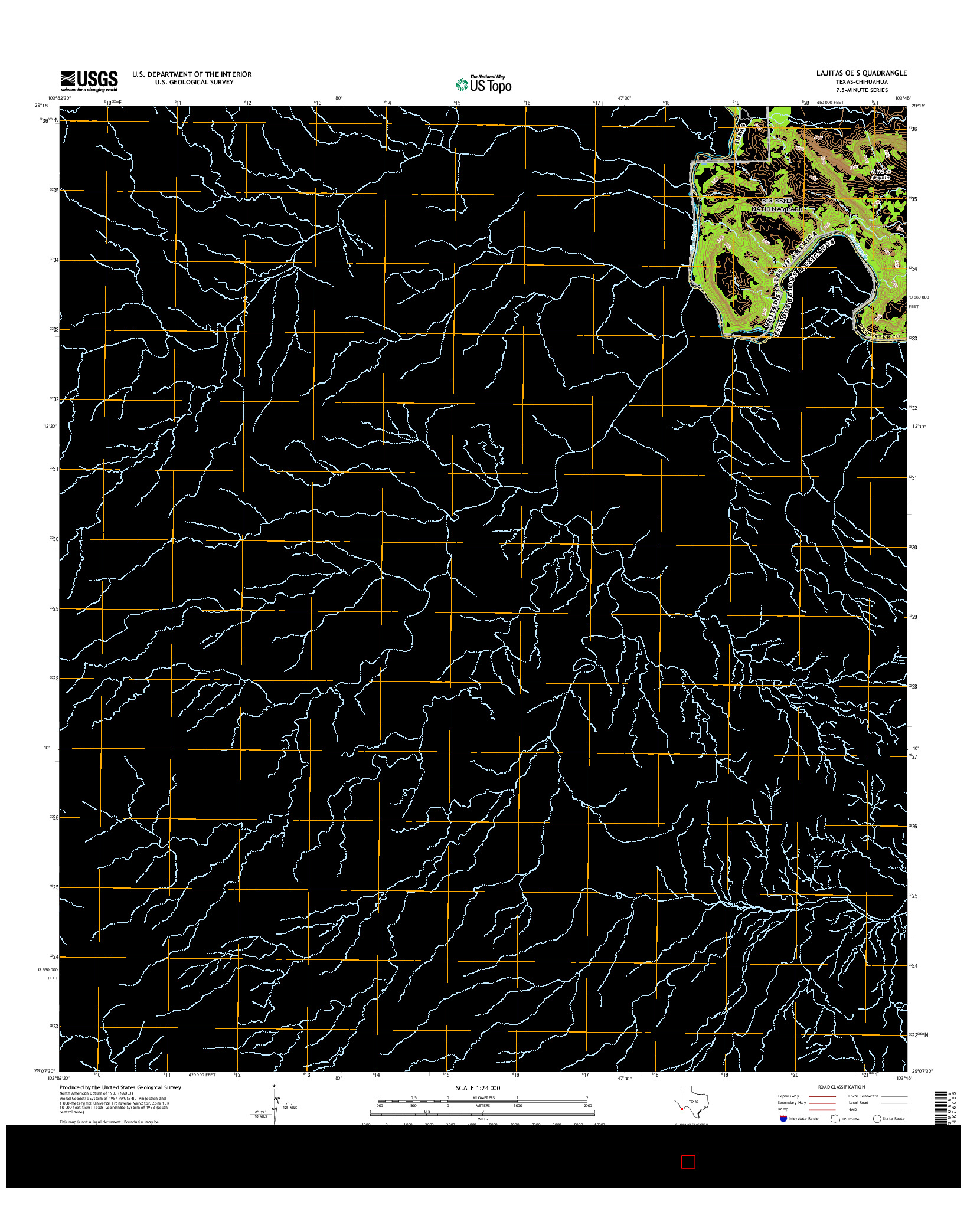 USGS US TOPO 7.5-MINUTE MAP FOR LAJITAS OE S, TX-CHH 2016