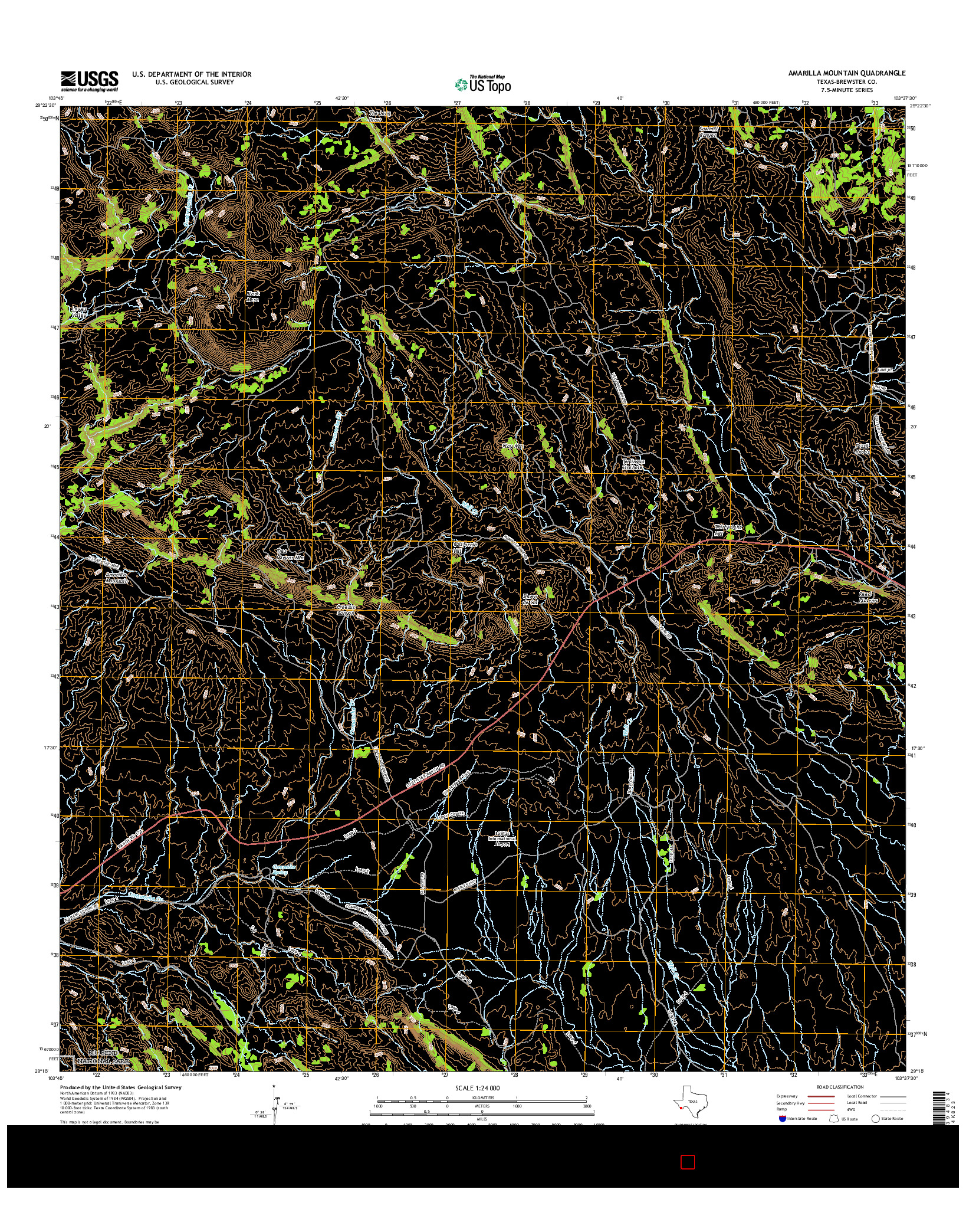 USGS US TOPO 7.5-MINUTE MAP FOR AMARILLA MOUNTAIN, TX 2016