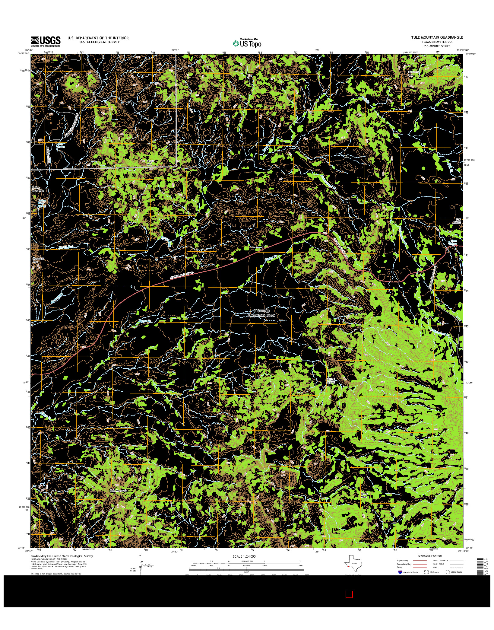 USGS US TOPO 7.5-MINUTE MAP FOR TULE MOUNTAIN, TX 2016