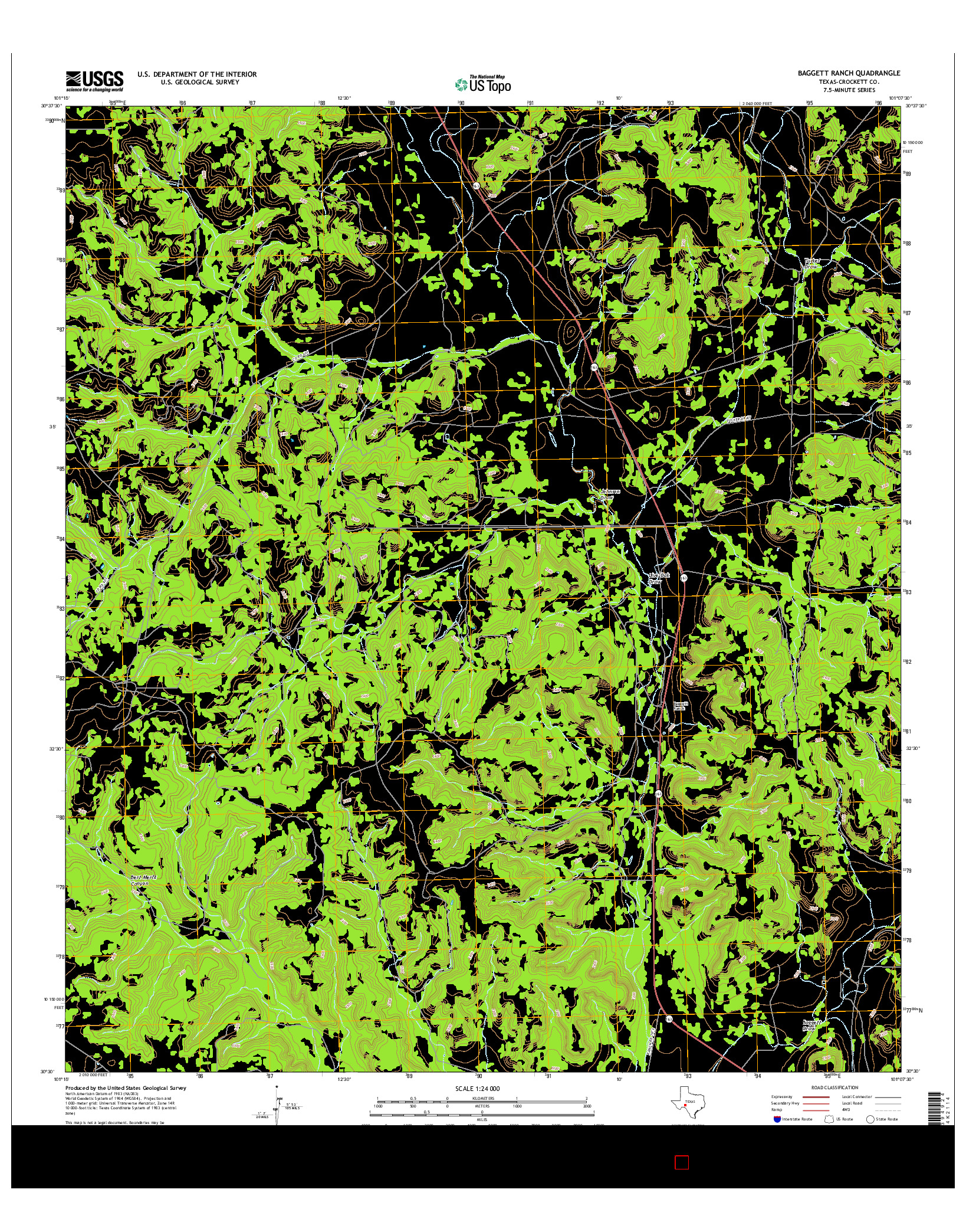 USGS US TOPO 7.5-MINUTE MAP FOR BAGGETT RANCH, TX 2016