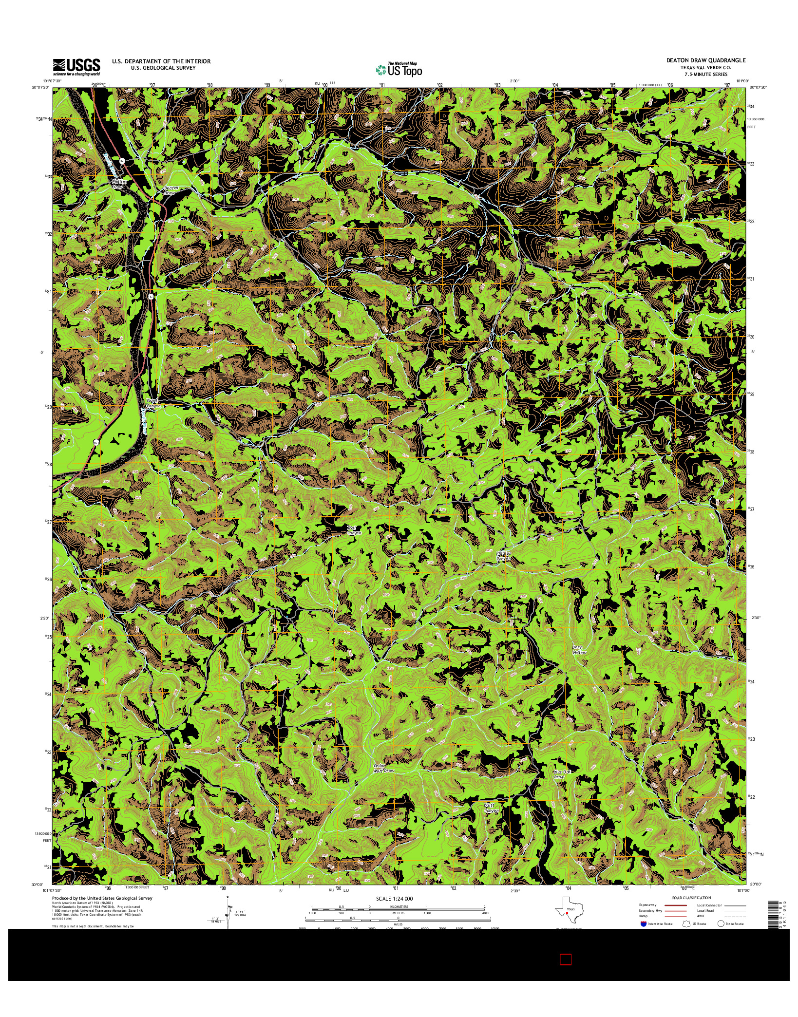 USGS US TOPO 7.5-MINUTE MAP FOR DEATON DRAW, TX 2016