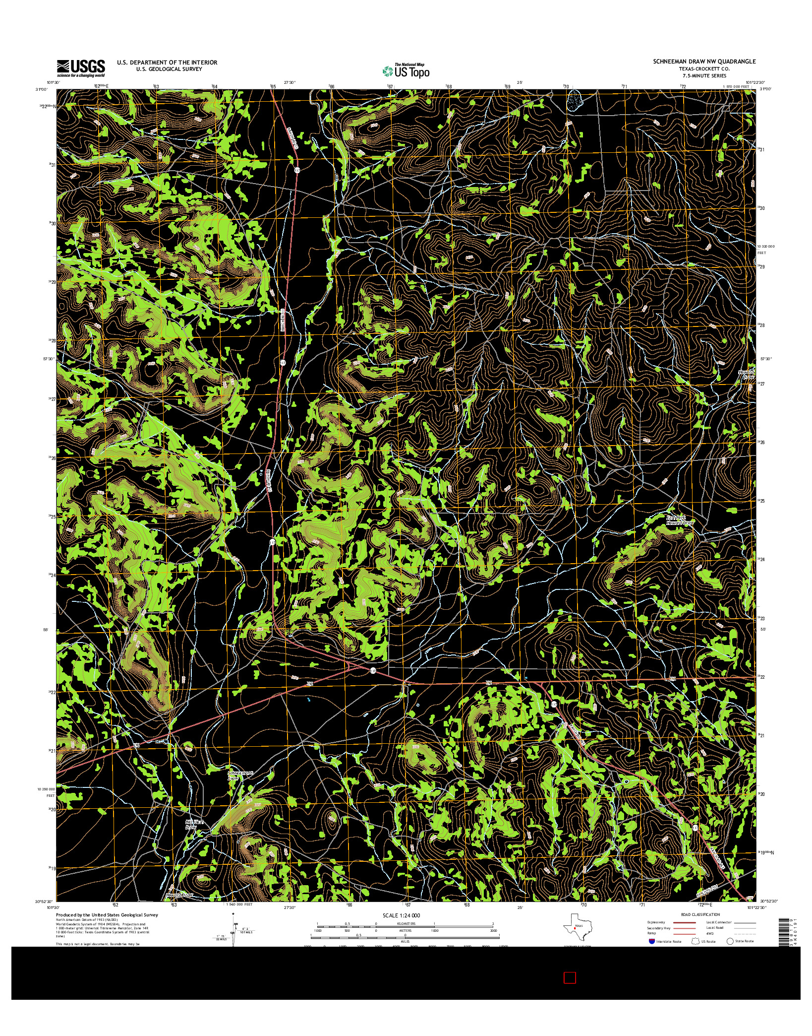 USGS US TOPO 7.5-MINUTE MAP FOR SCHNEEMAN DRAW NW, TX 2016