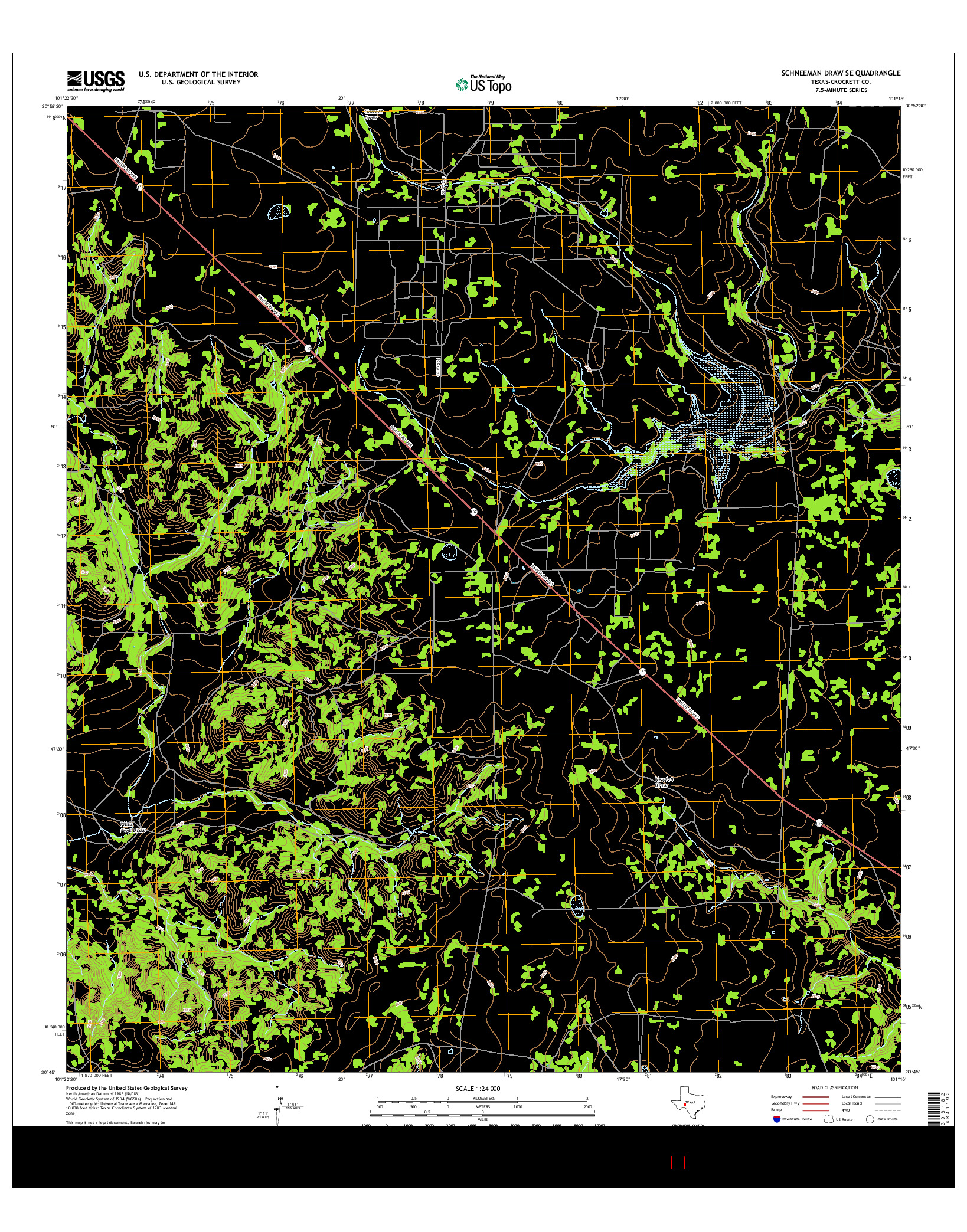 USGS US TOPO 7.5-MINUTE MAP FOR SCHNEEMAN DRAW SE, TX 2016