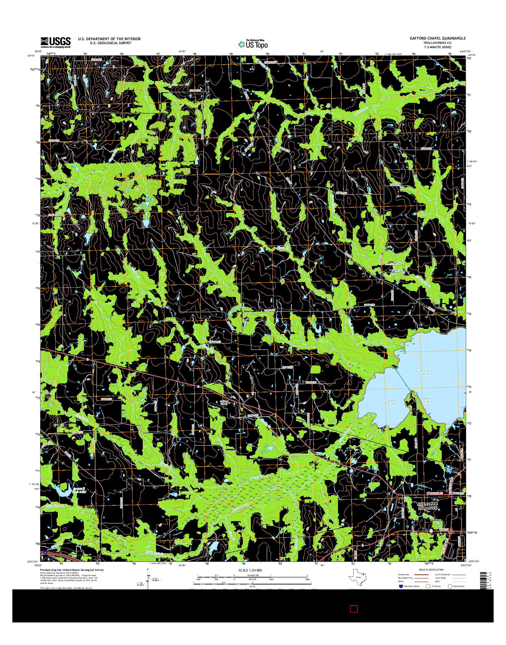 USGS US TOPO 7.5-MINUTE MAP FOR GAFFORD CHAPEL, TX 2016