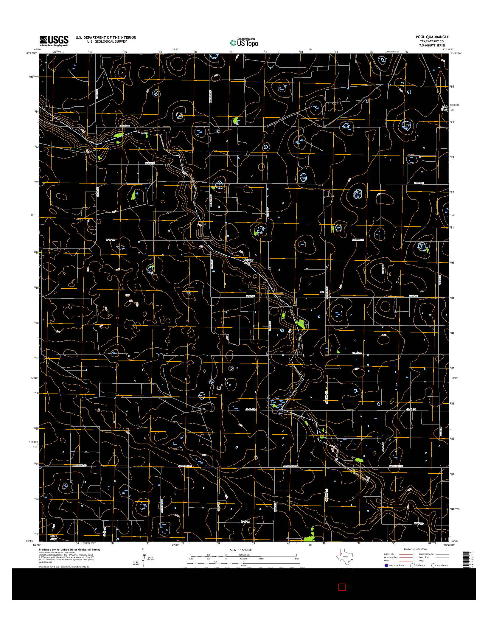 USGS US TOPO 7.5-MINUTE MAP FOR POOL, TX 2016