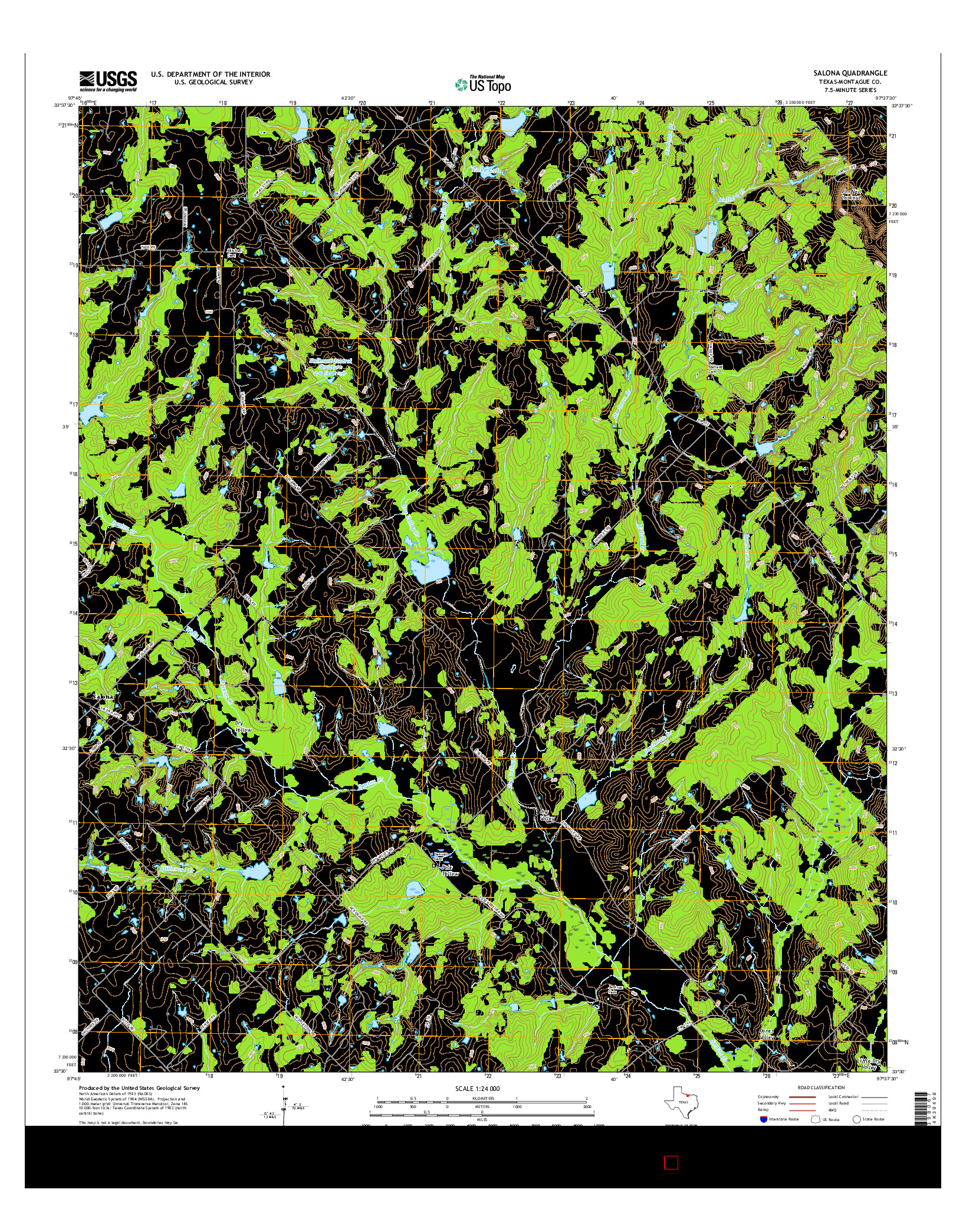 USGS US TOPO 7.5-MINUTE MAP FOR SALONA, TX 2016