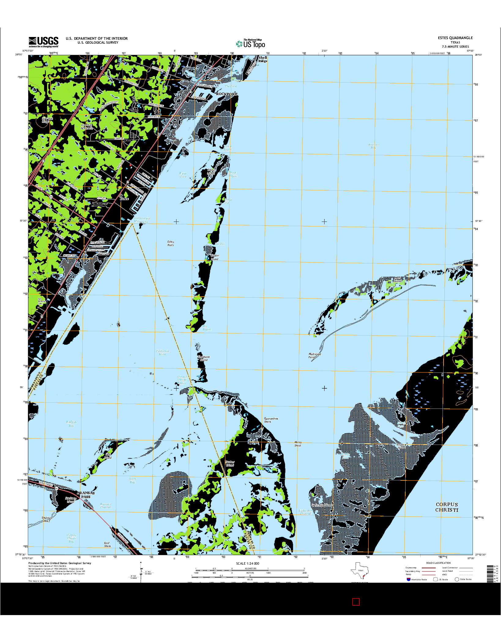 USGS US TOPO 7.5-MINUTE MAP FOR ESTES, TX 2016