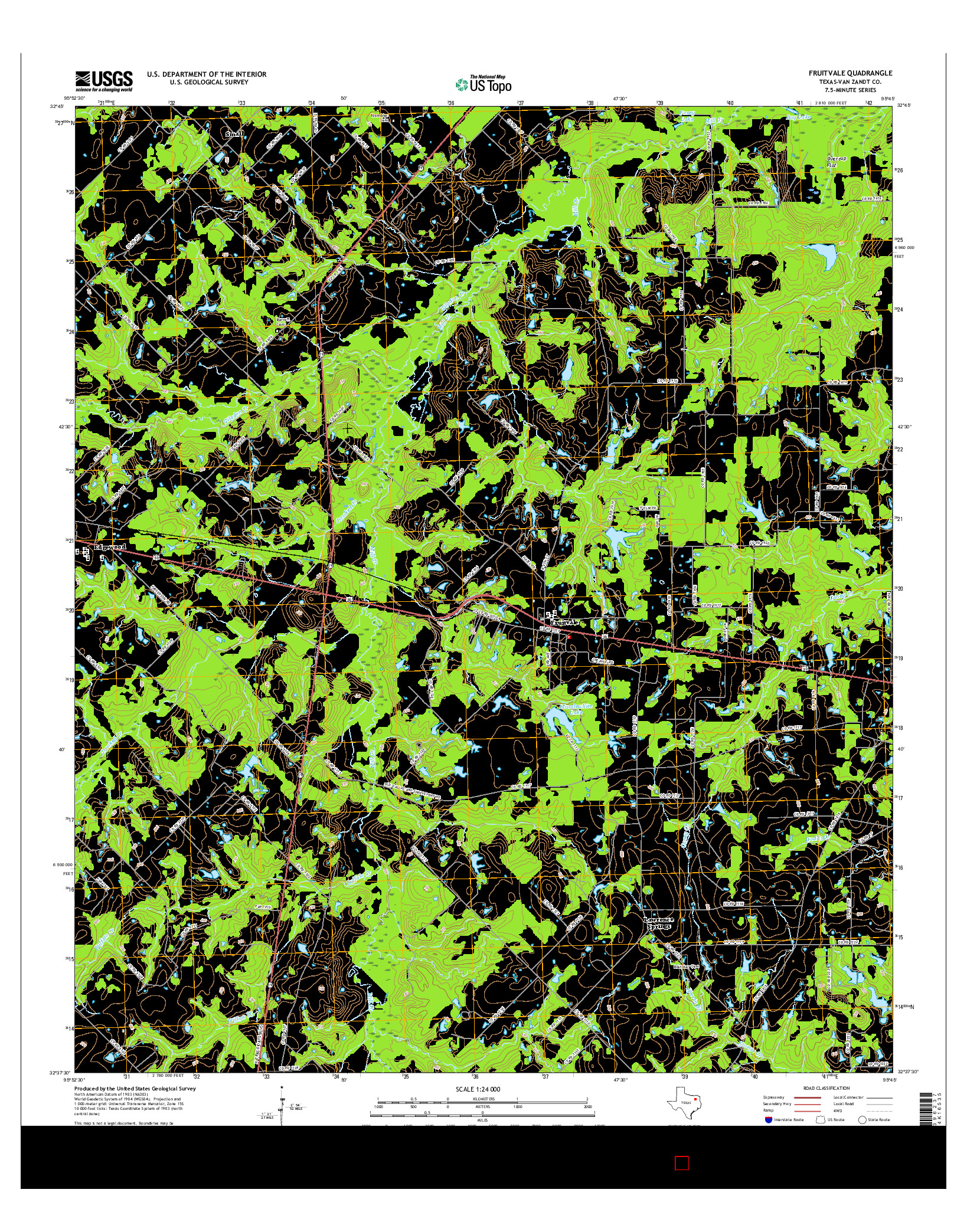 USGS US TOPO 7.5-MINUTE MAP FOR FRUITVALE, TX 2016