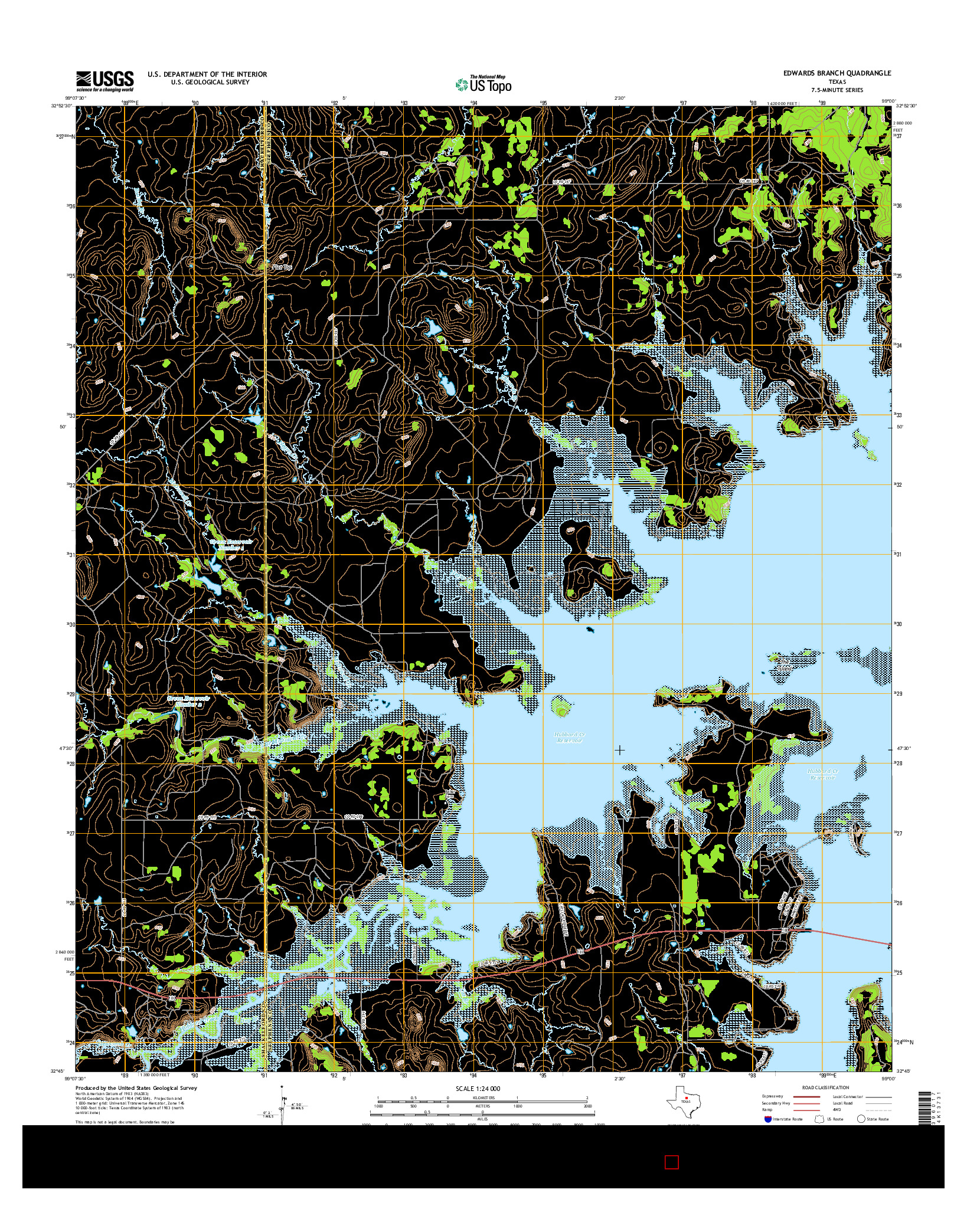 USGS US TOPO 7.5-MINUTE MAP FOR EDWARDS BRANCH, TX 2016