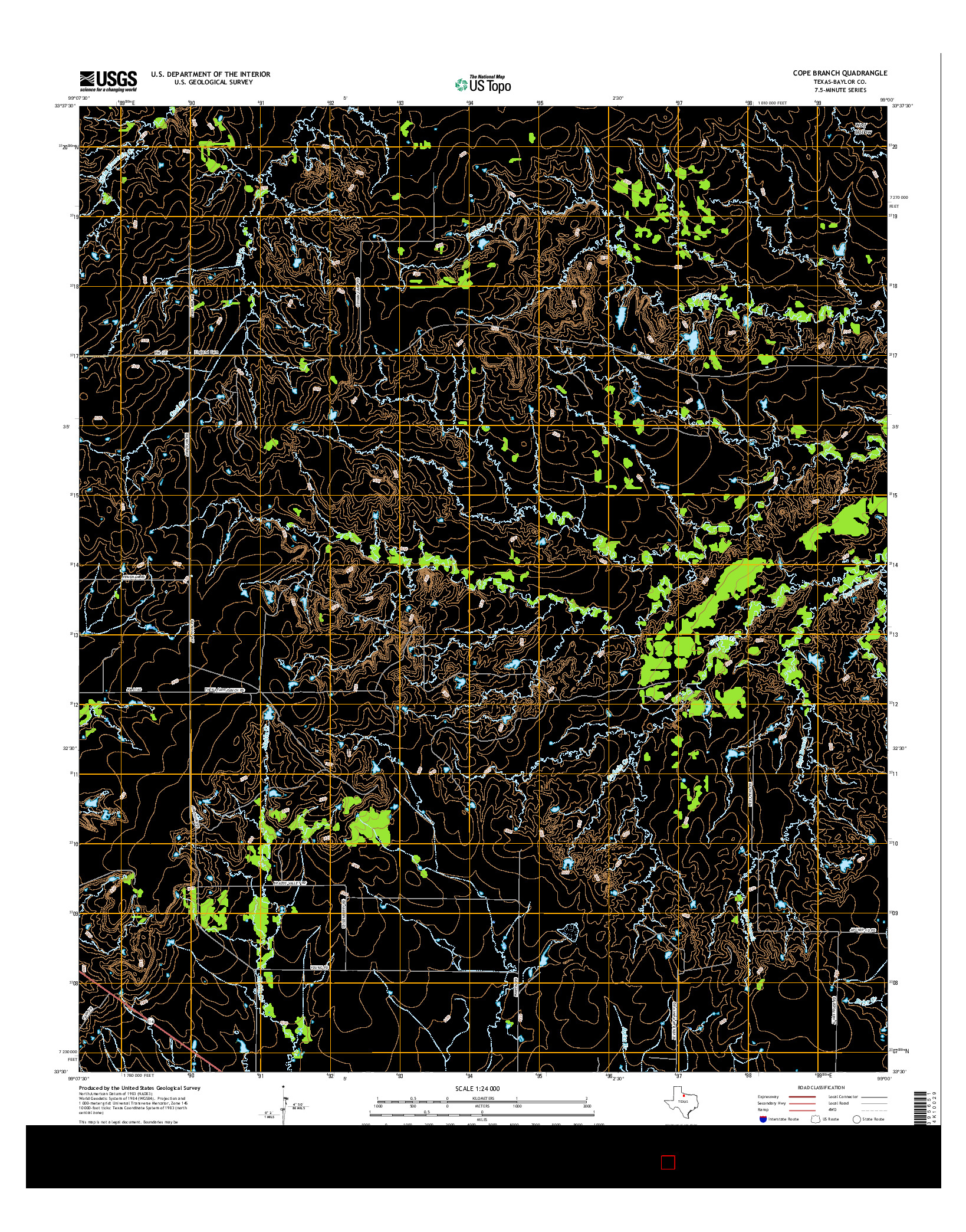 USGS US TOPO 7.5-MINUTE MAP FOR COPE BRANCH, TX 2016