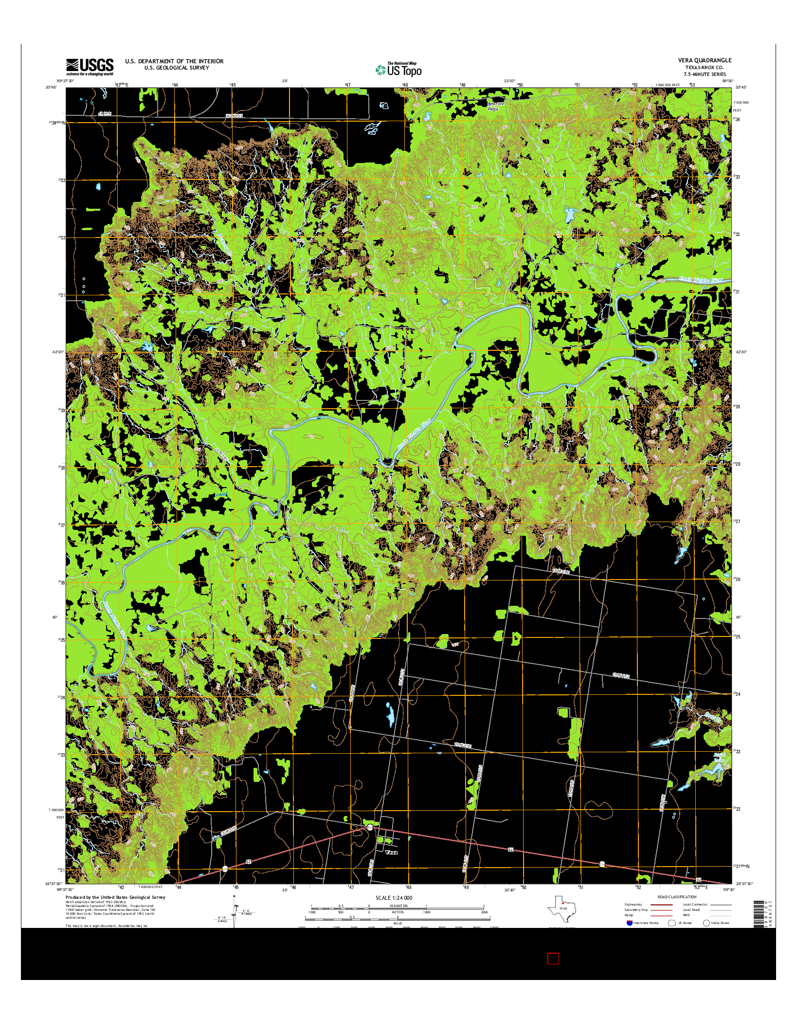 USGS US TOPO 7.5-MINUTE MAP FOR VERA, TX 2016