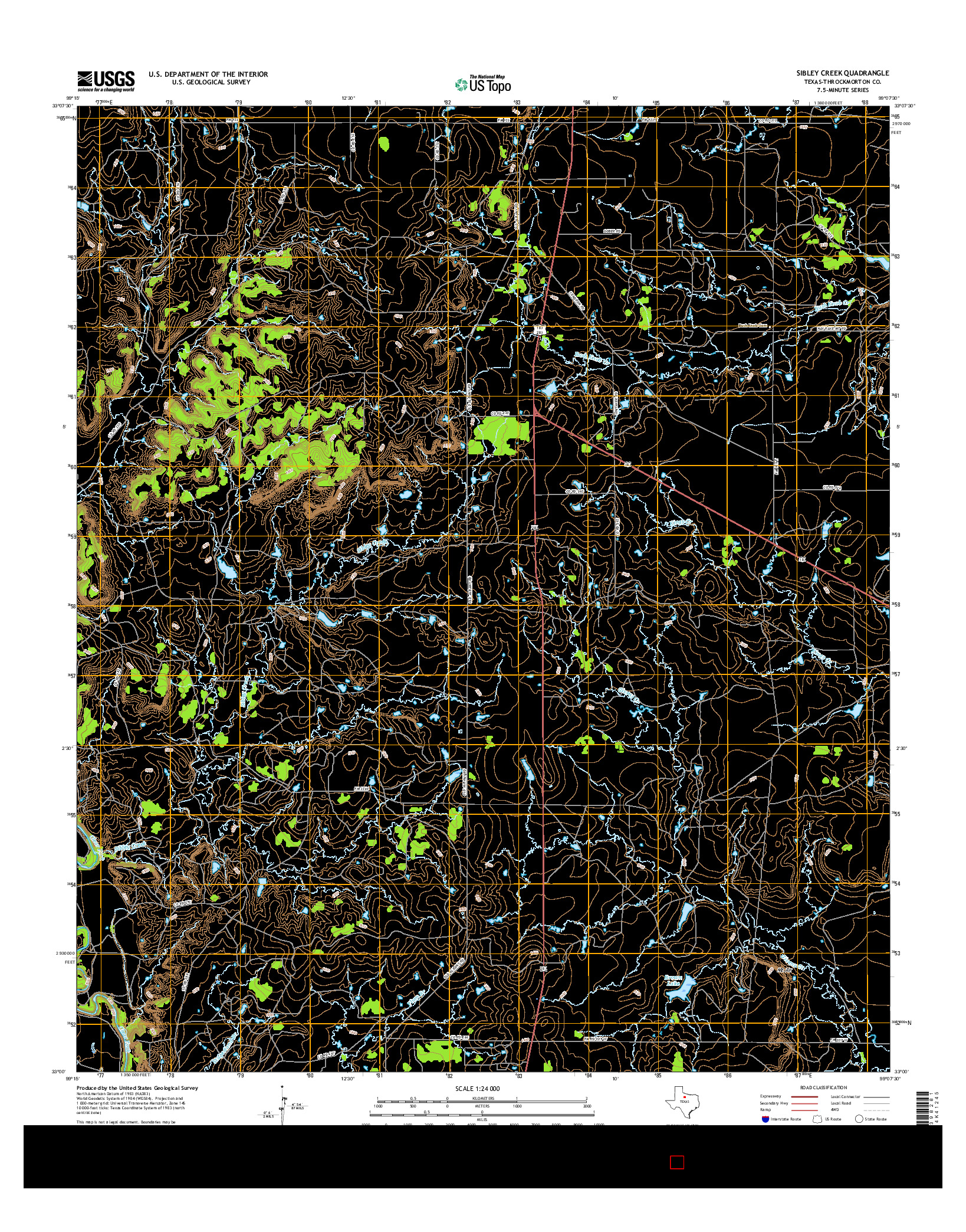 USGS US TOPO 7.5-MINUTE MAP FOR SIBLEY CREEK, TX 2016