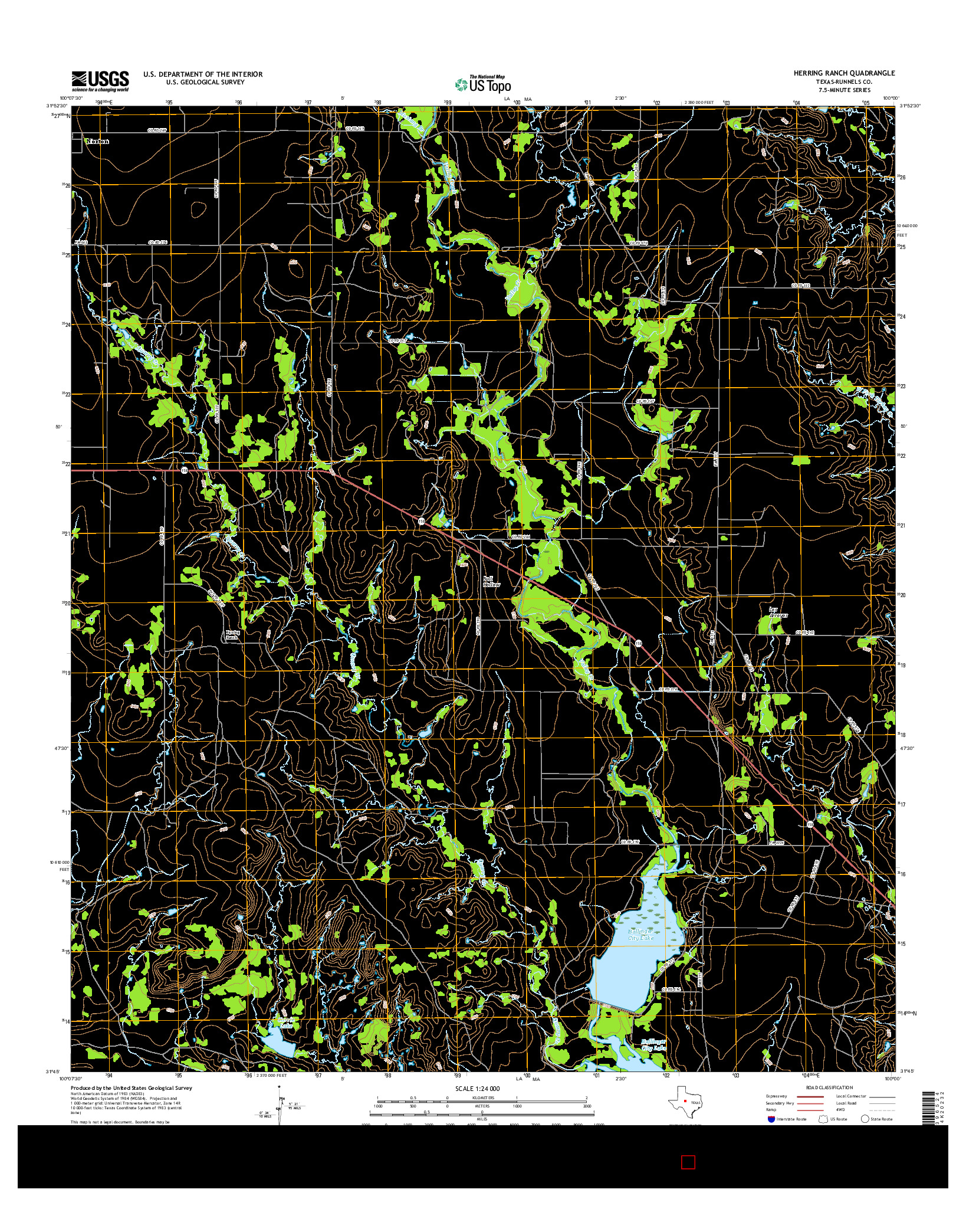 USGS US TOPO 7.5-MINUTE MAP FOR HERRING RANCH, TX 2016