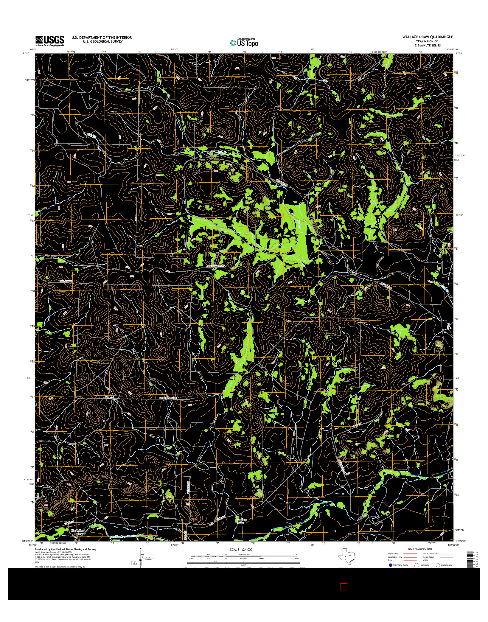 USGS US TOPO 7.5-MINUTE MAP FOR WALLACE DRAW, TX 2016