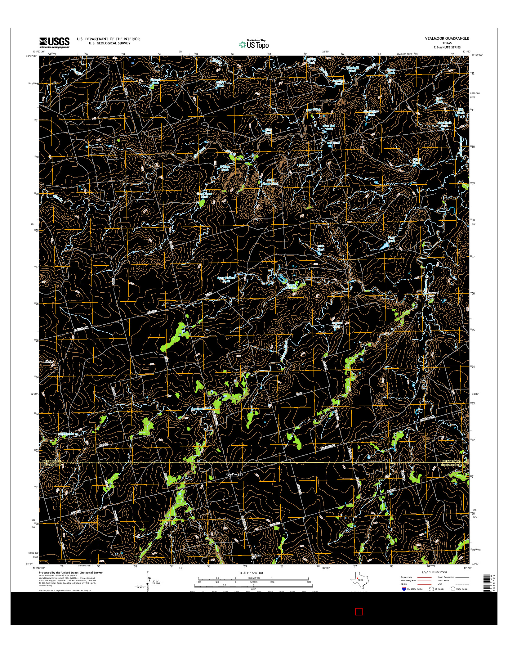 USGS US TOPO 7.5-MINUTE MAP FOR VEALMOOR, TX 2016