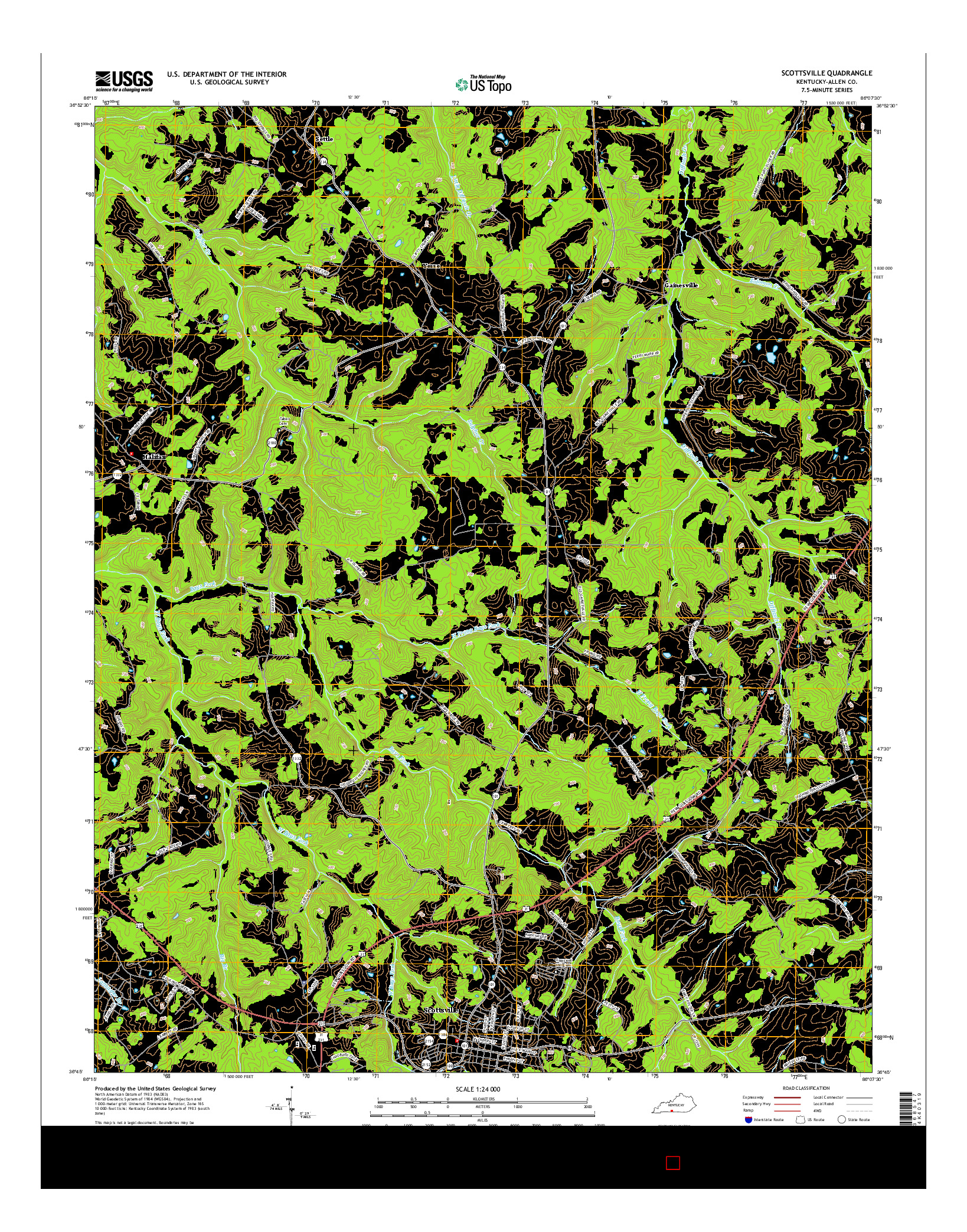 USGS US TOPO 7.5-MINUTE MAP FOR SCOTTSVILLE, KY 2016