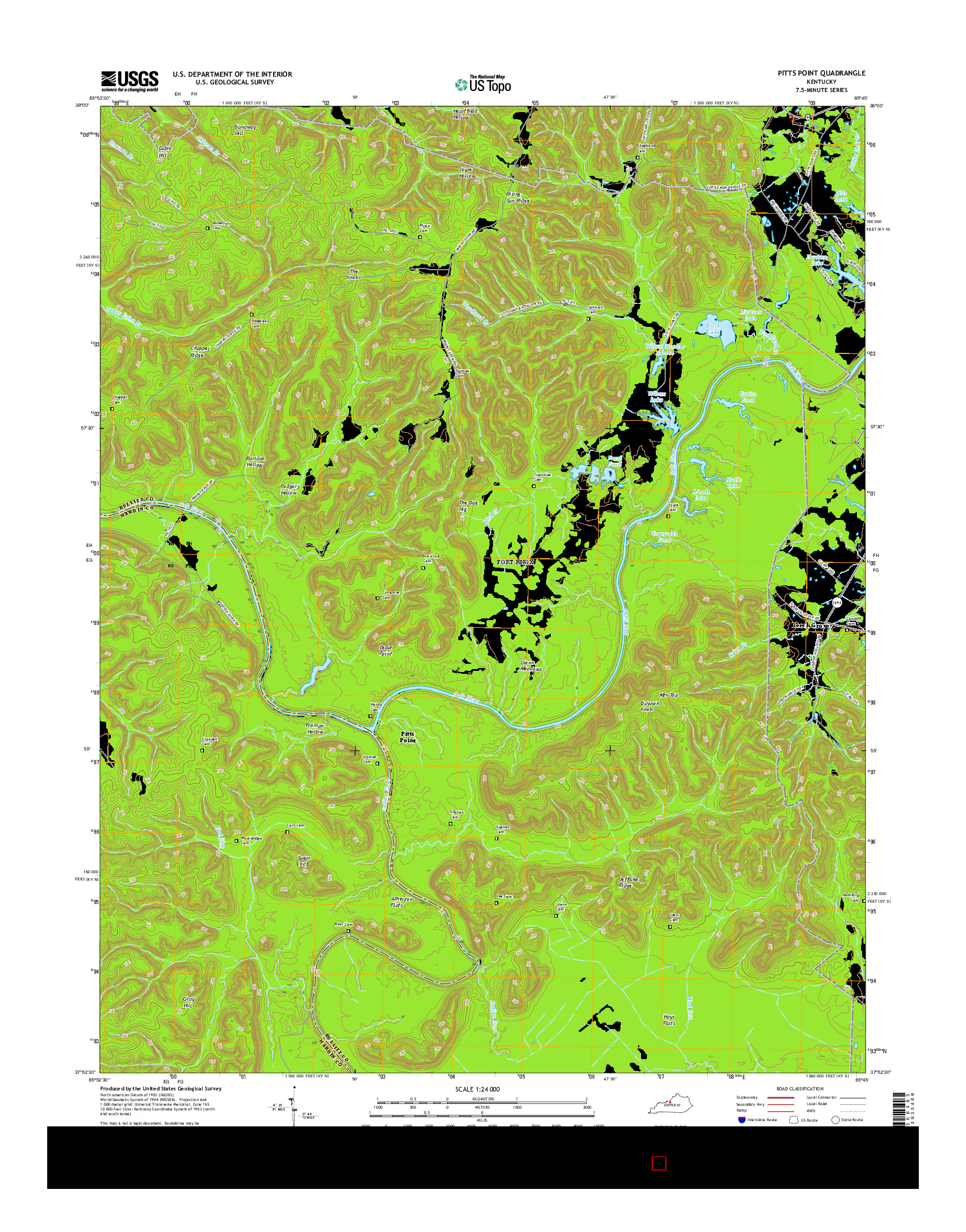 USGS US TOPO 7.5-MINUTE MAP FOR PITTS POINT, KY 2016