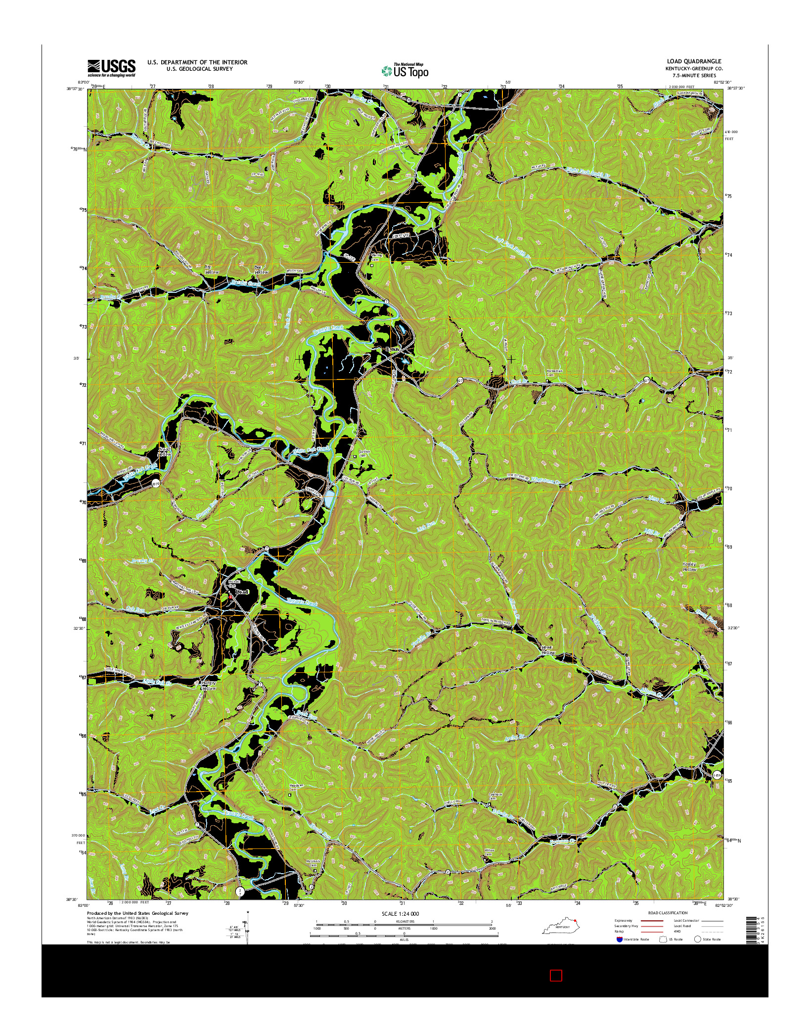 USGS US TOPO 7.5-MINUTE MAP FOR LOAD, KY 2016