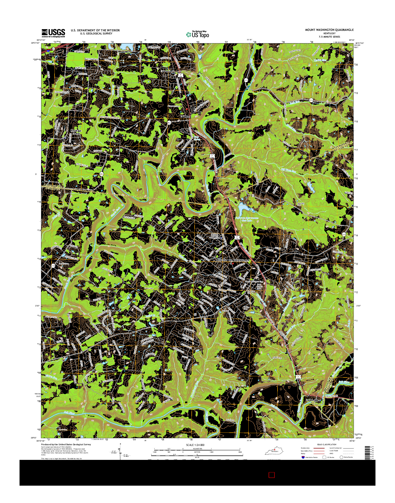 USGS US TOPO 7.5-MINUTE MAP FOR MOUNT WASHINGTON, KY 2016