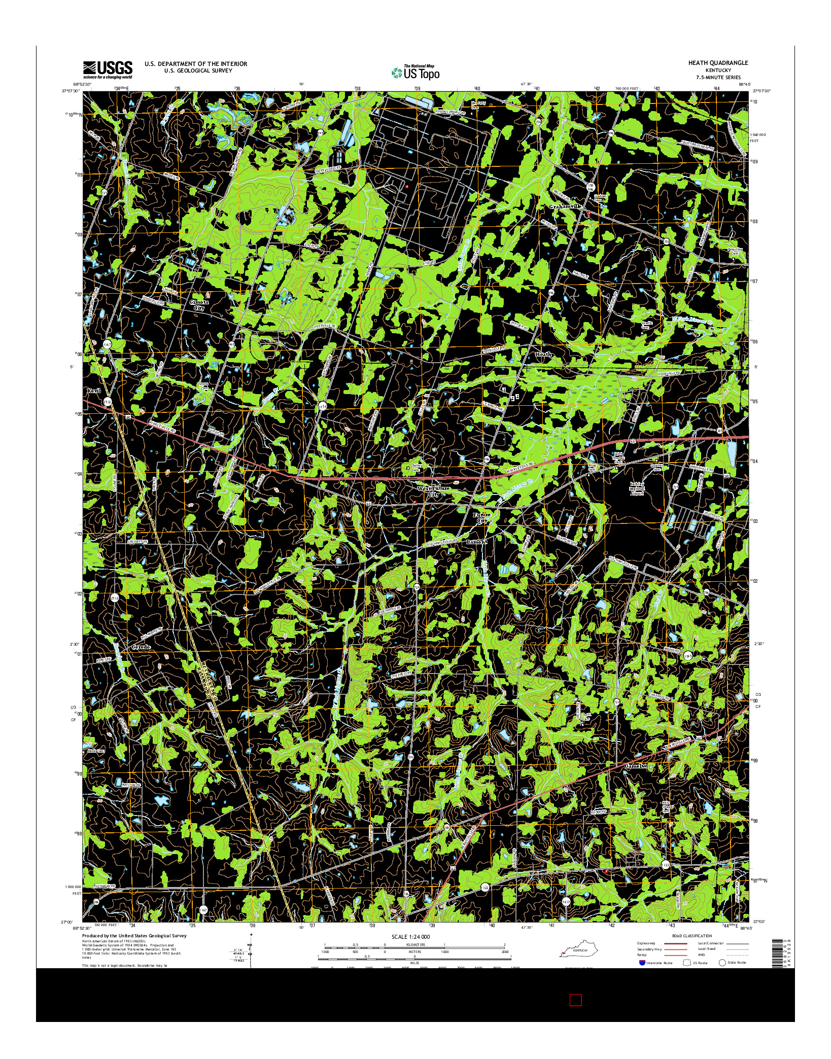 USGS US TOPO 7.5-MINUTE MAP FOR HEATH, KY 2016