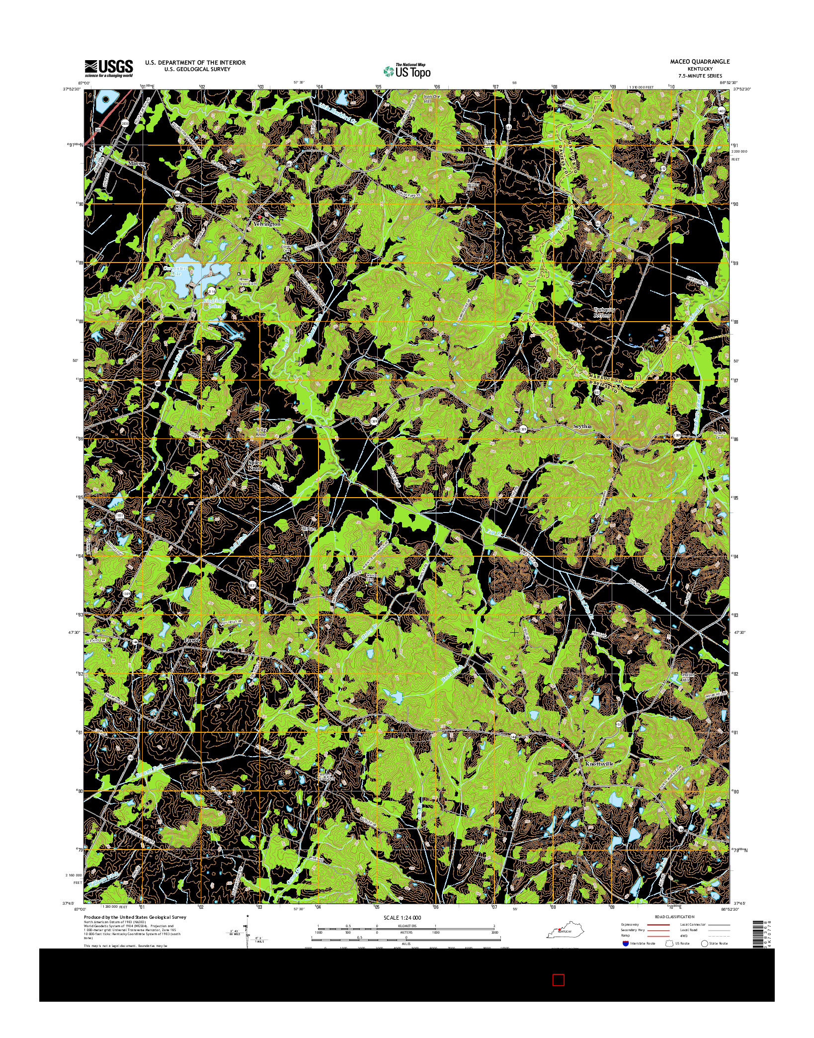 USGS US TOPO 7.5-MINUTE MAP FOR MACEO, KY 2016