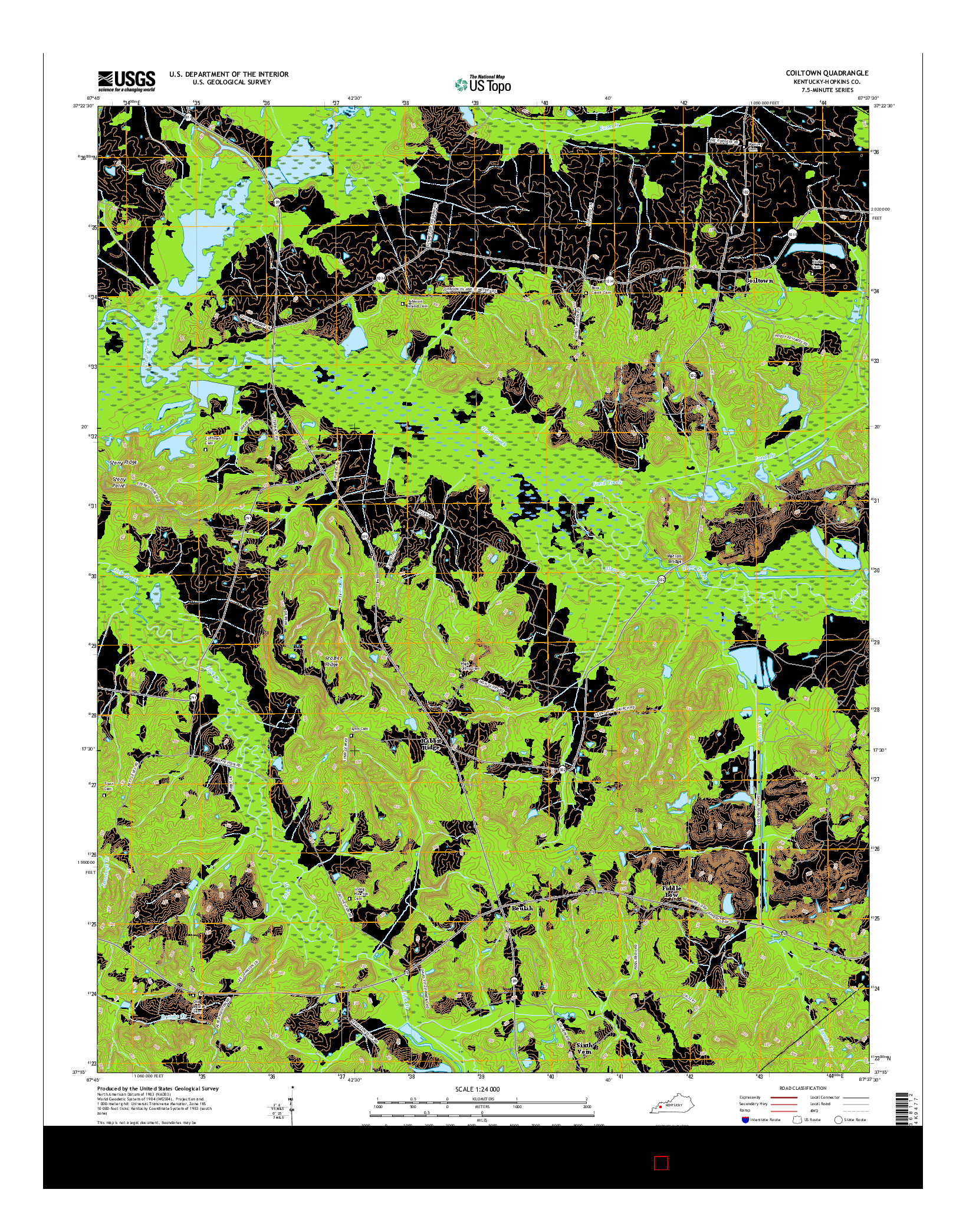 USGS US TOPO 7.5-MINUTE MAP FOR COILTOWN, KY 2016