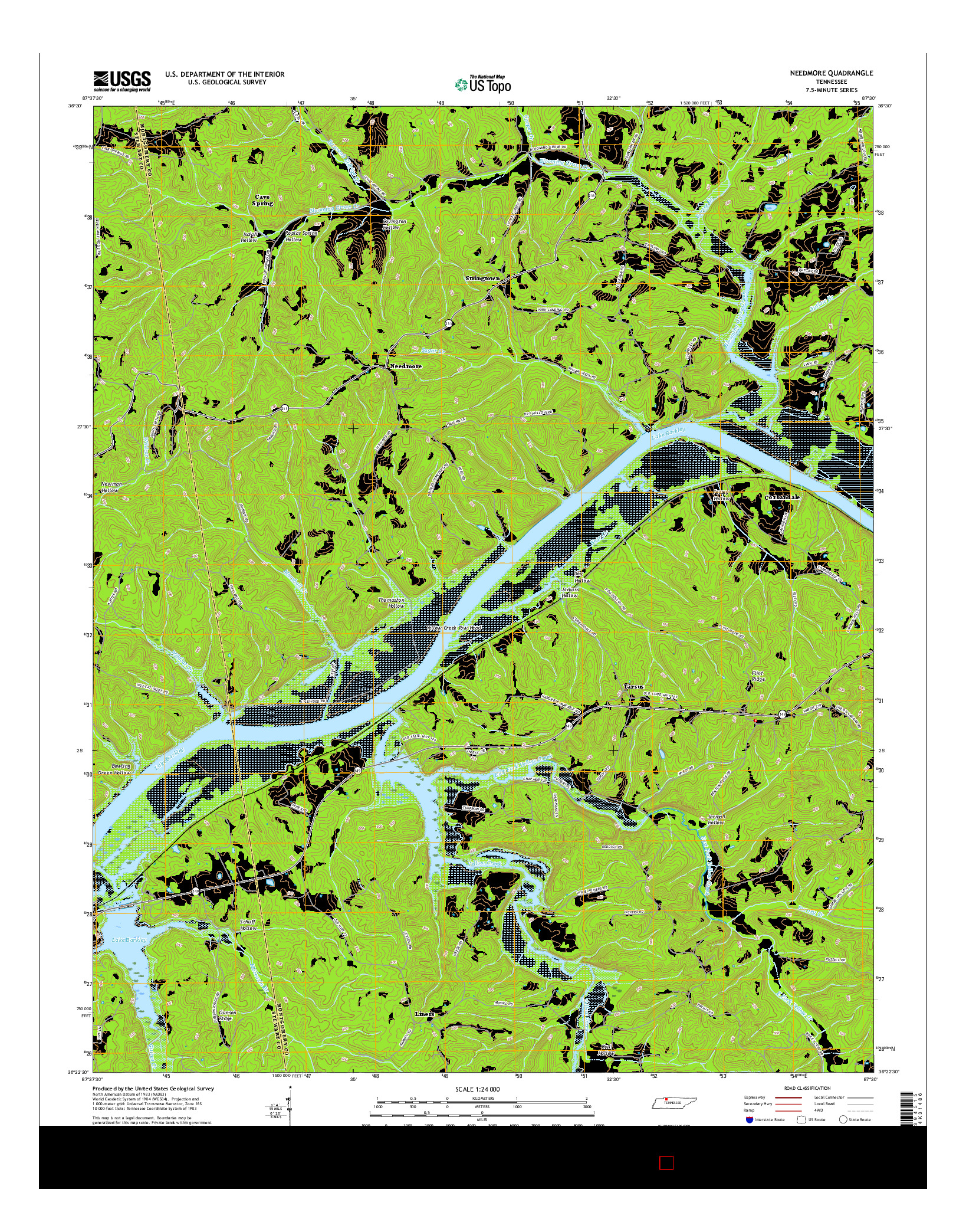 USGS US TOPO 7.5-MINUTE MAP FOR NEEDMORE, TN 2016