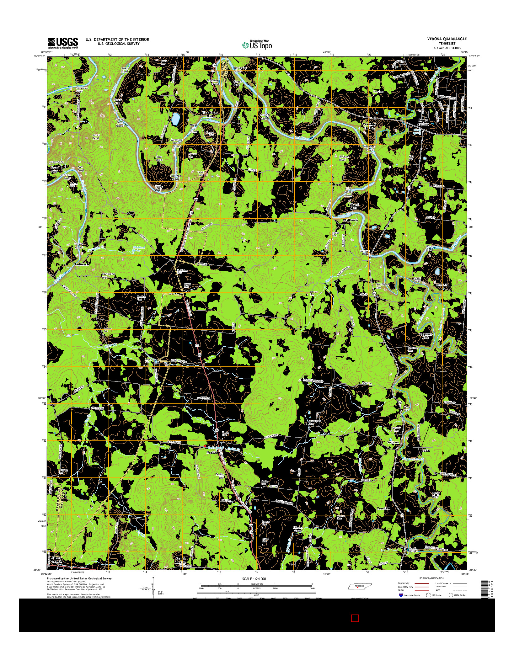 USGS US TOPO 7.5-MINUTE MAP FOR VERONA, TN 2016