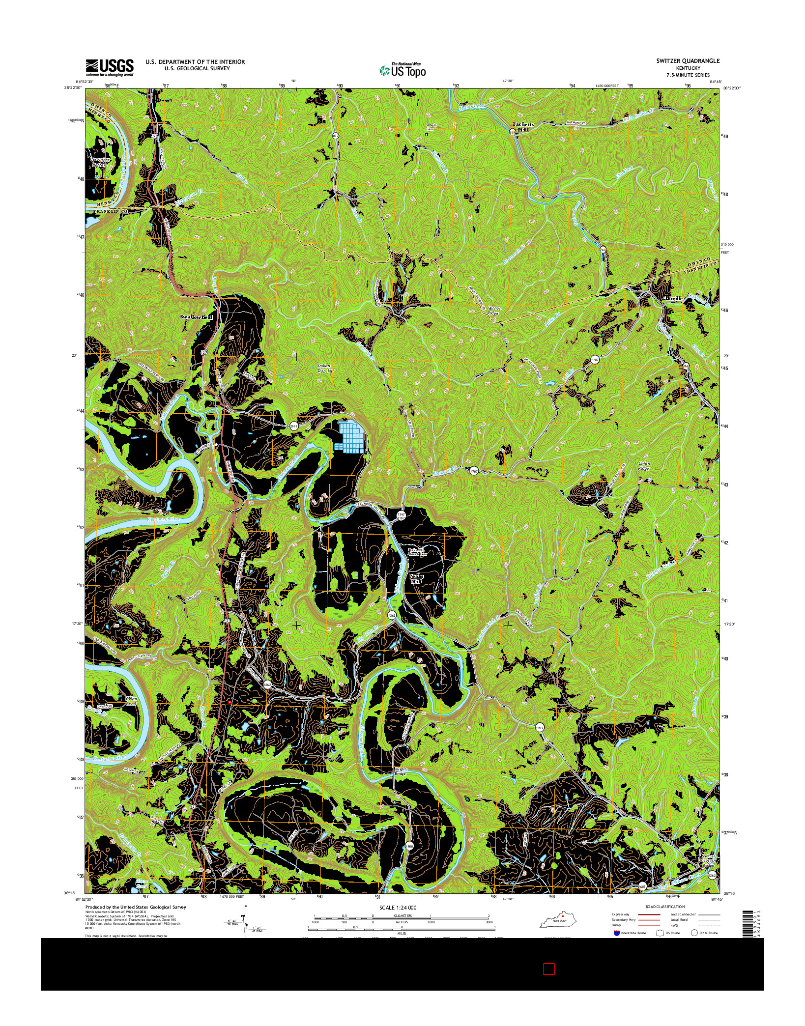 USGS US TOPO 7.5-MINUTE MAP FOR SWITZER, KY 2016