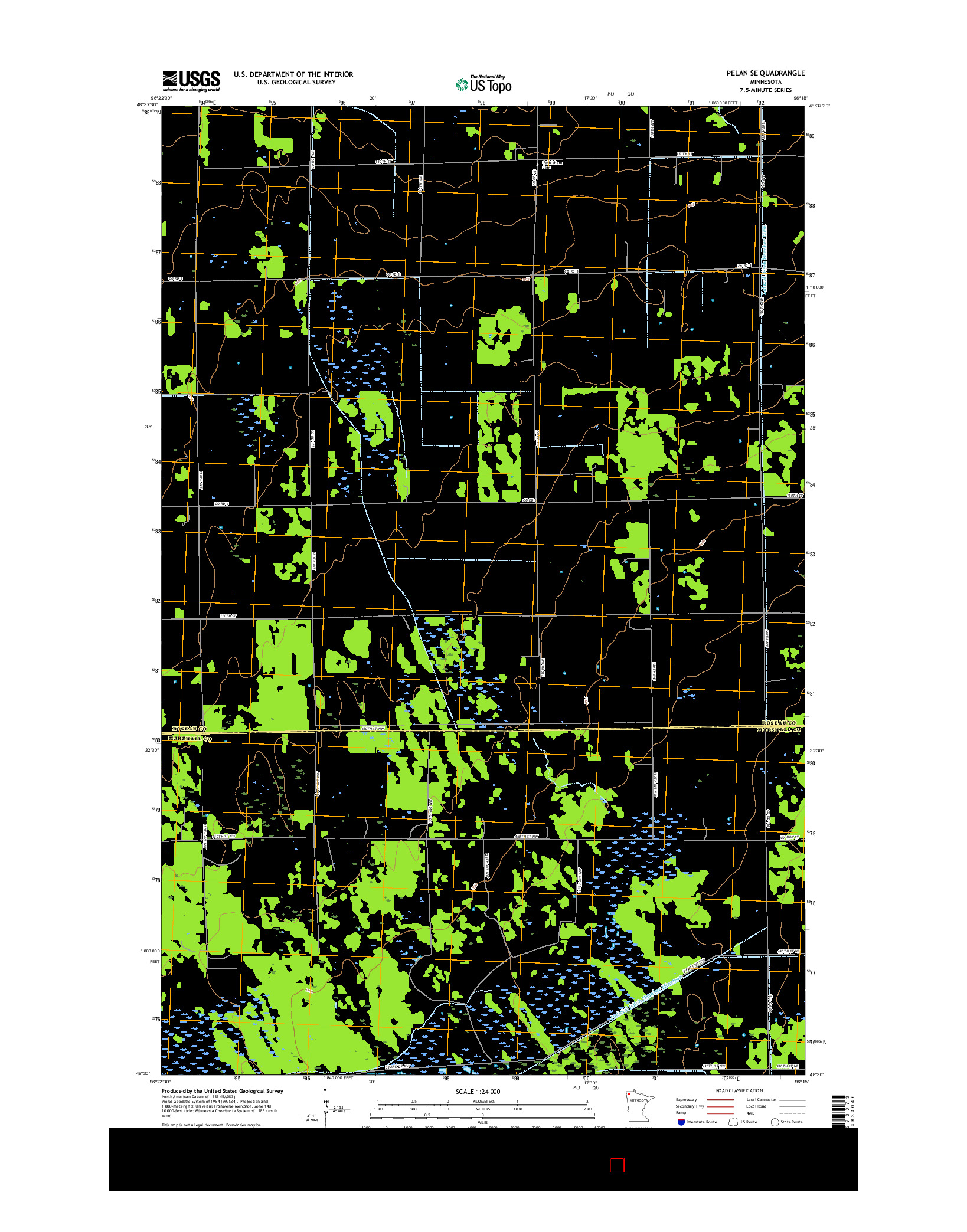 USGS US TOPO 7.5-MINUTE MAP FOR PELAN SE, MN 2016