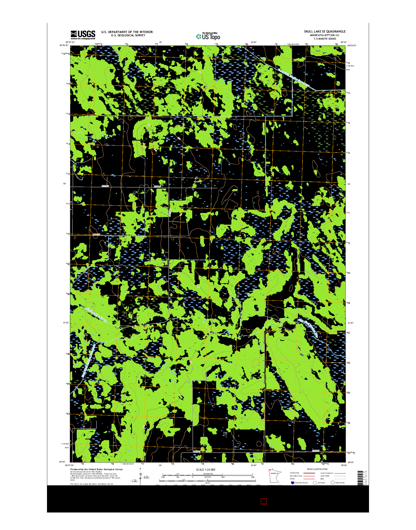 USGS US TOPO 7.5-MINUTE MAP FOR SKULL LAKE SE, MN 2016