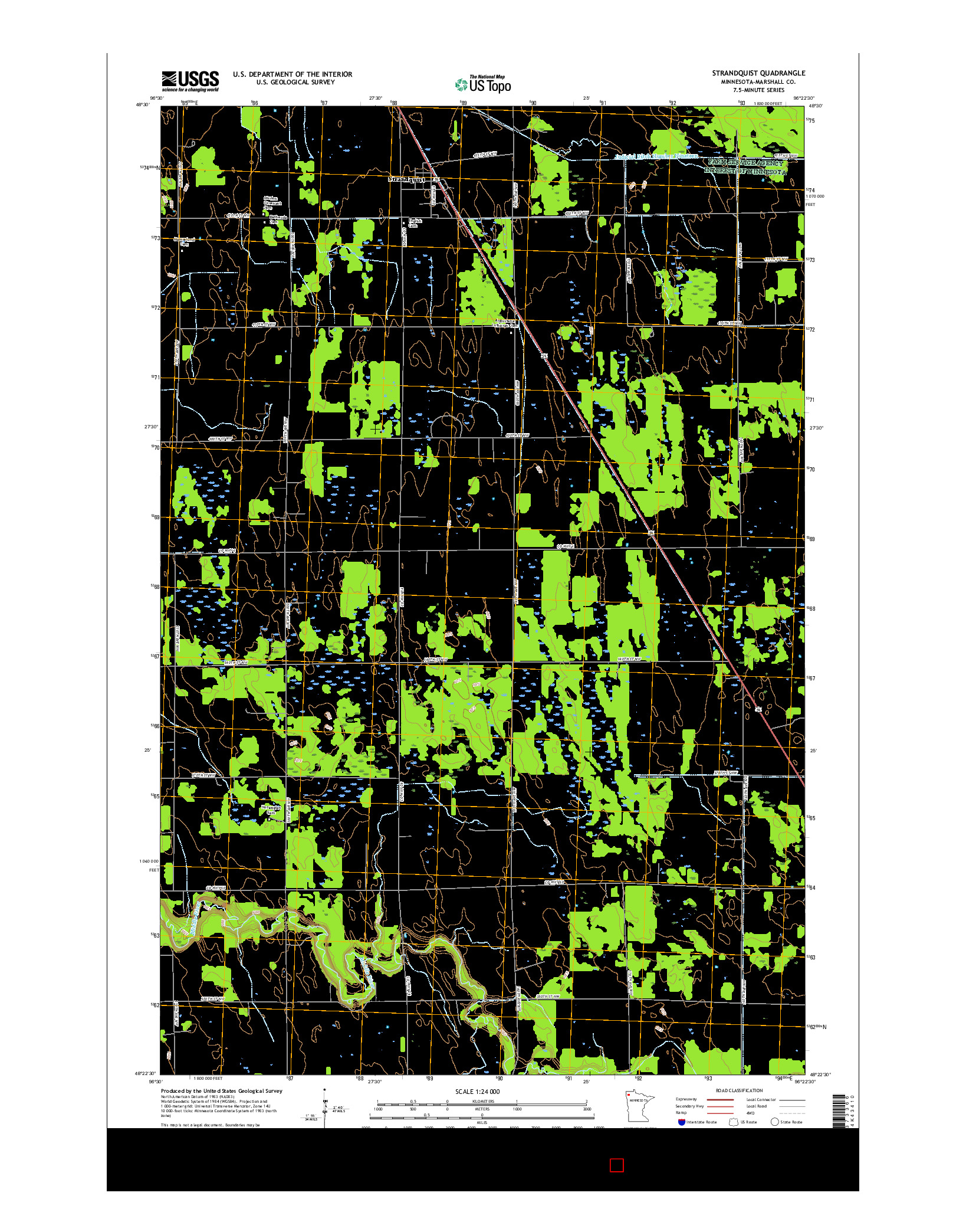 USGS US TOPO 7.5-MINUTE MAP FOR STRANDQUIST, MN 2016