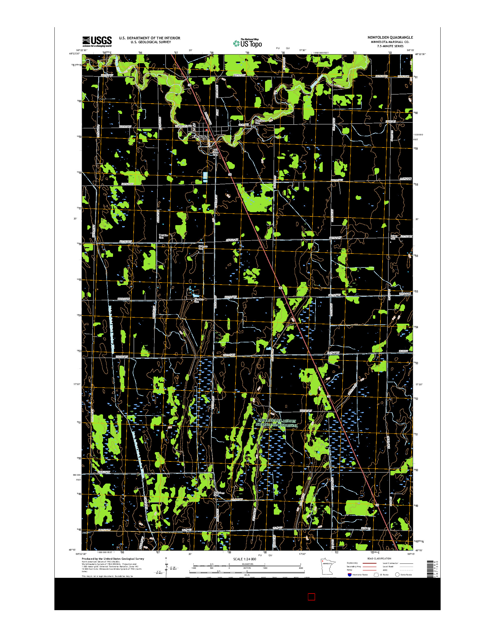 USGS US TOPO 7.5-MINUTE MAP FOR NEWFOLDEN, MN 2016