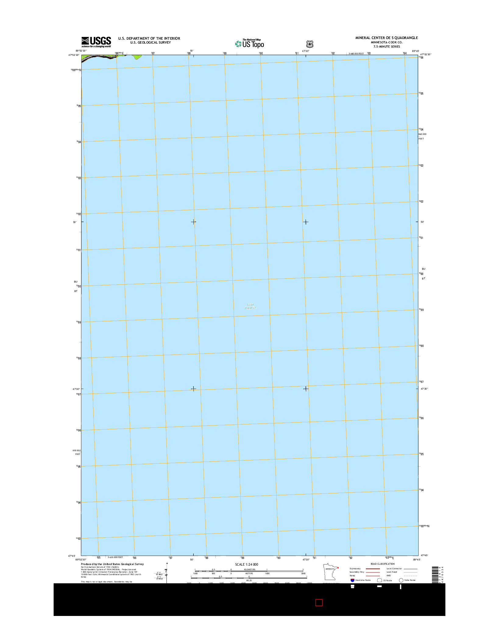 USGS US TOPO 7.5-MINUTE MAP FOR MINERAL CENTER OE S, MN 2016