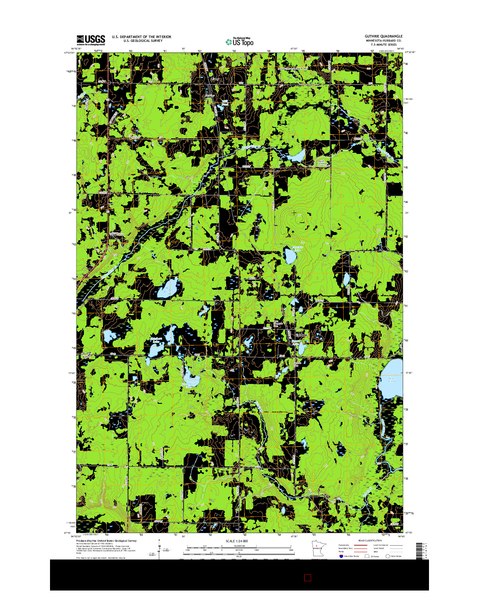 USGS US TOPO 7.5-MINUTE MAP FOR GUTHRIE, MN 2016