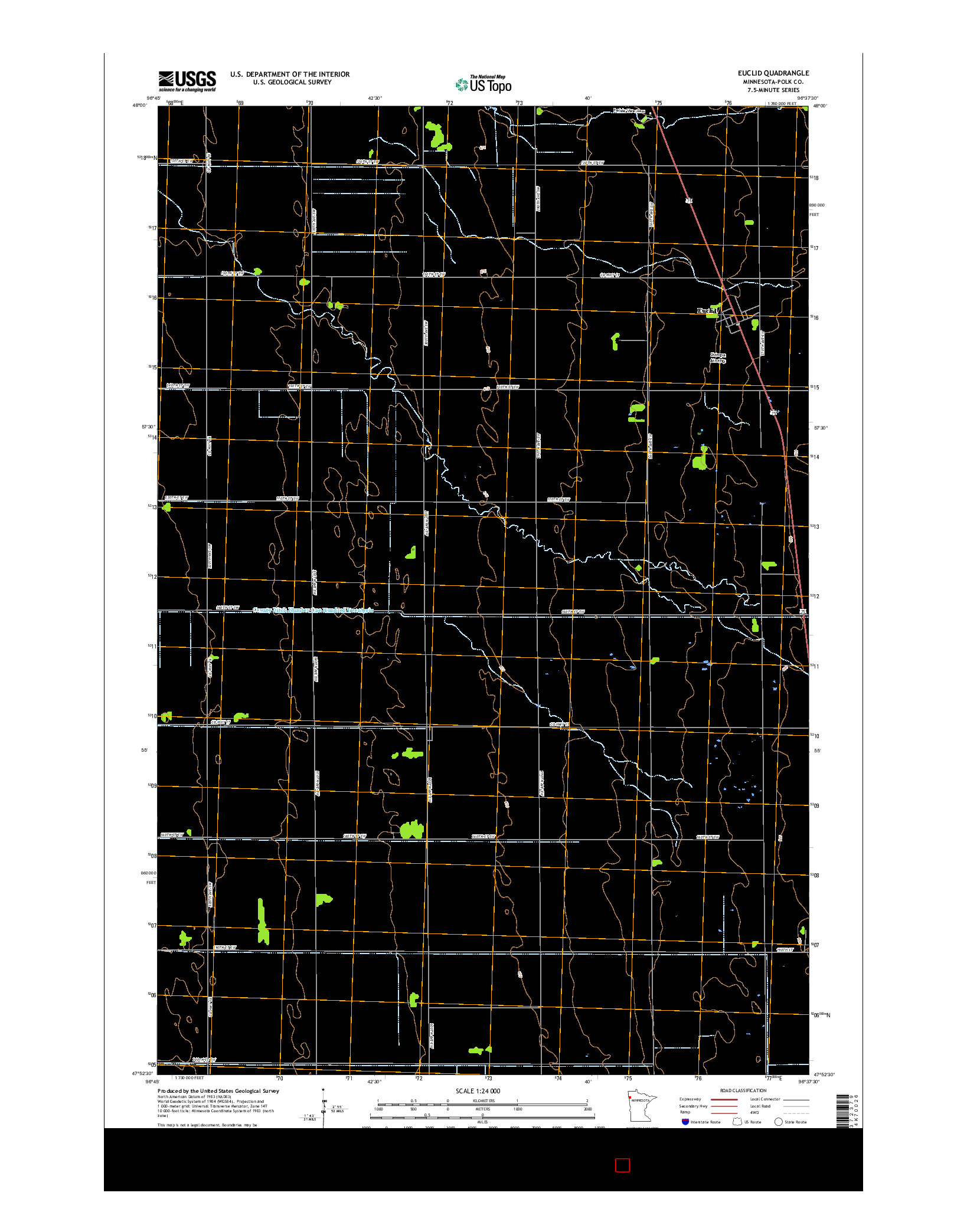 USGS US TOPO 7.5-MINUTE MAP FOR EUCLID, MN 2016