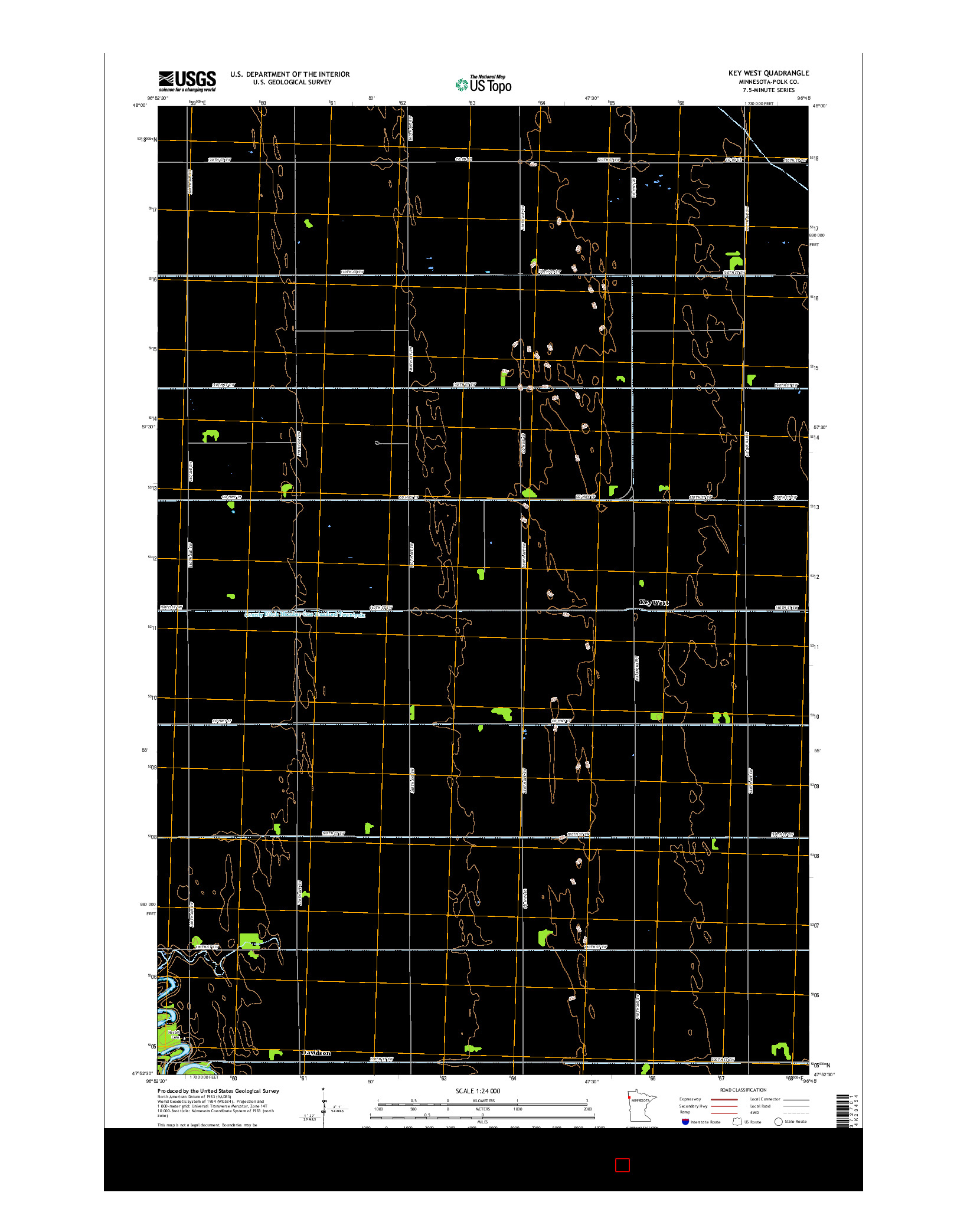 USGS US TOPO 7.5-MINUTE MAP FOR KEY WEST, MN 2016