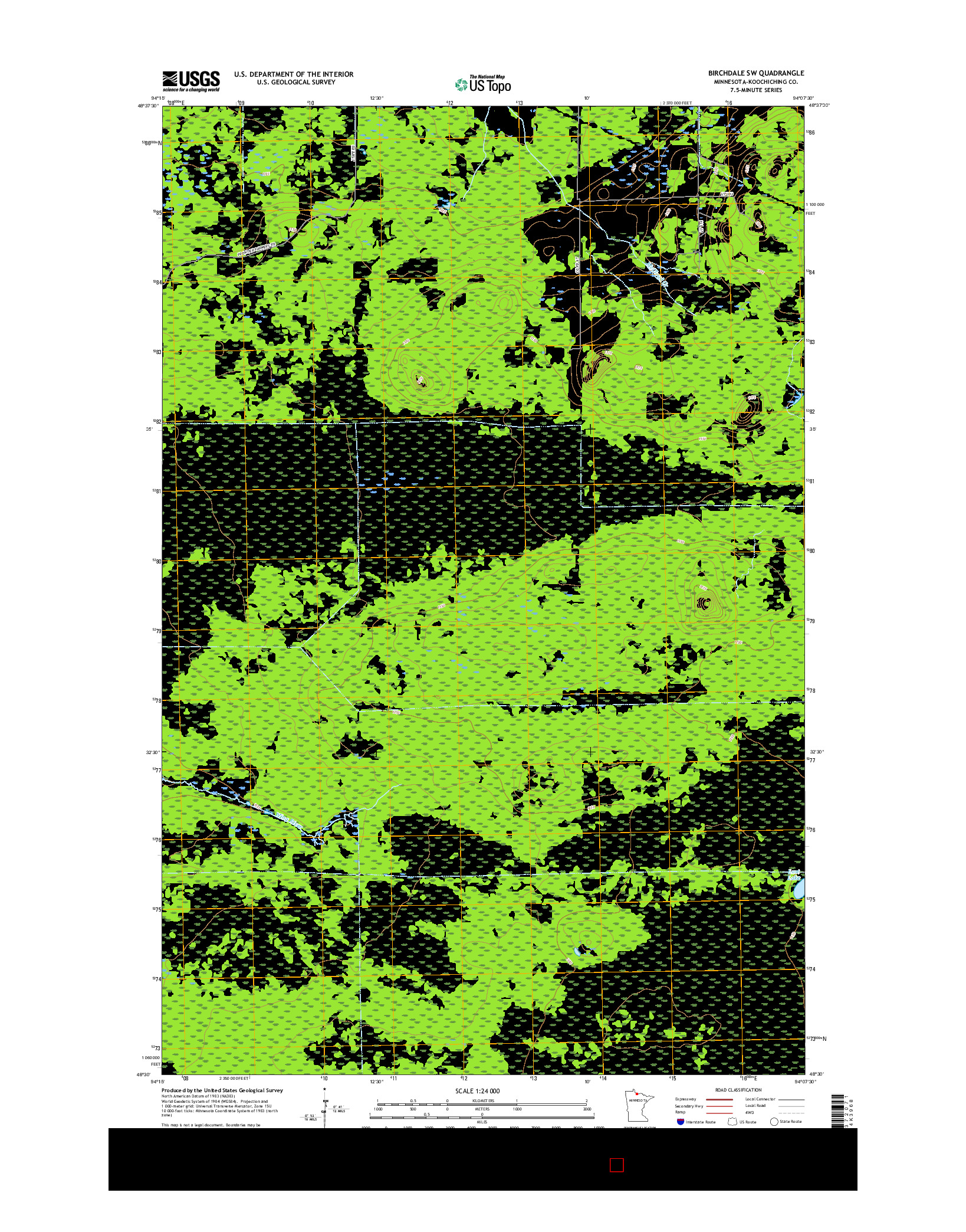 USGS US TOPO 7.5-MINUTE MAP FOR BIRCHDALE SW, MN 2016