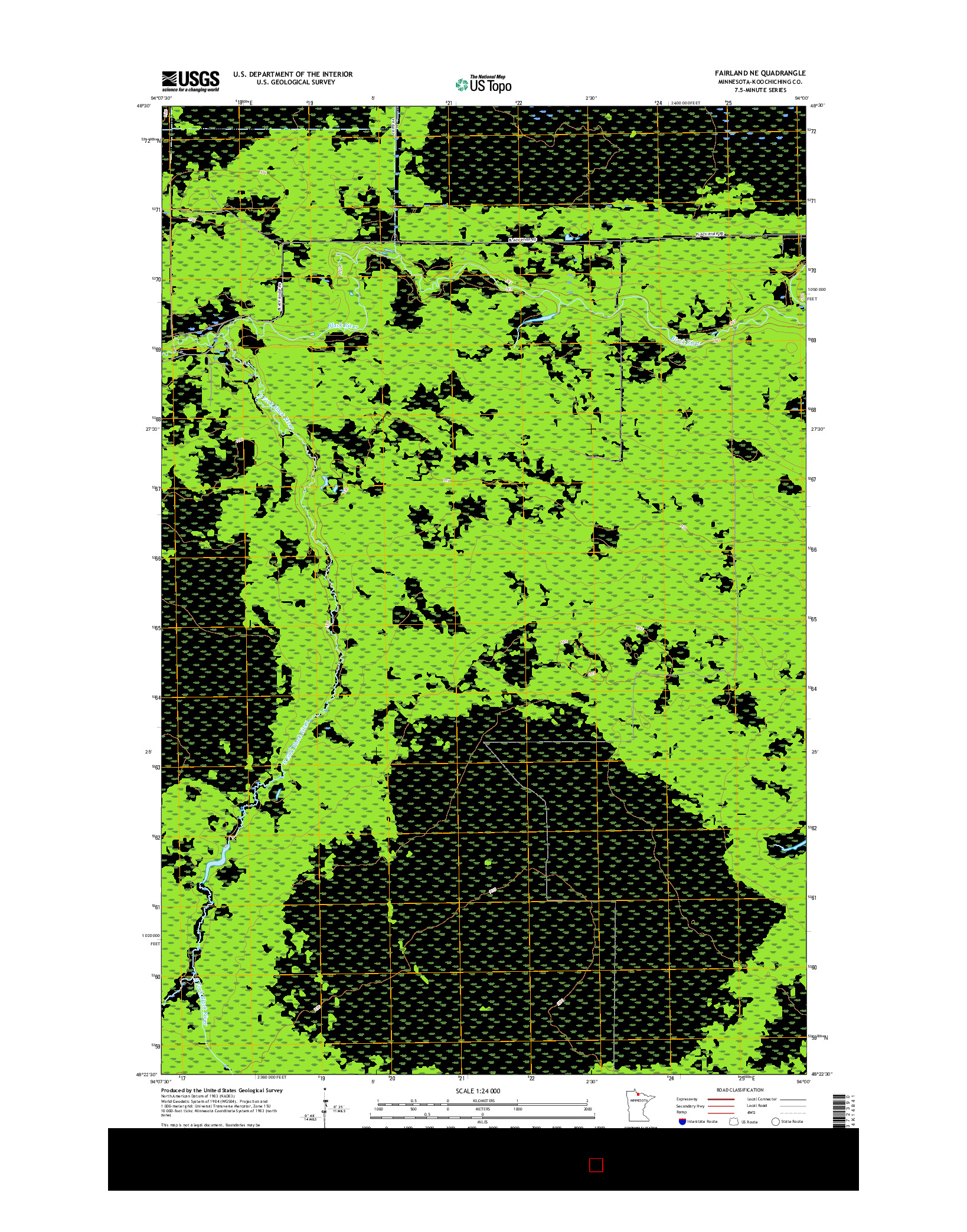 USGS US TOPO 7.5-MINUTE MAP FOR FAIRLAND NE, MN 2016